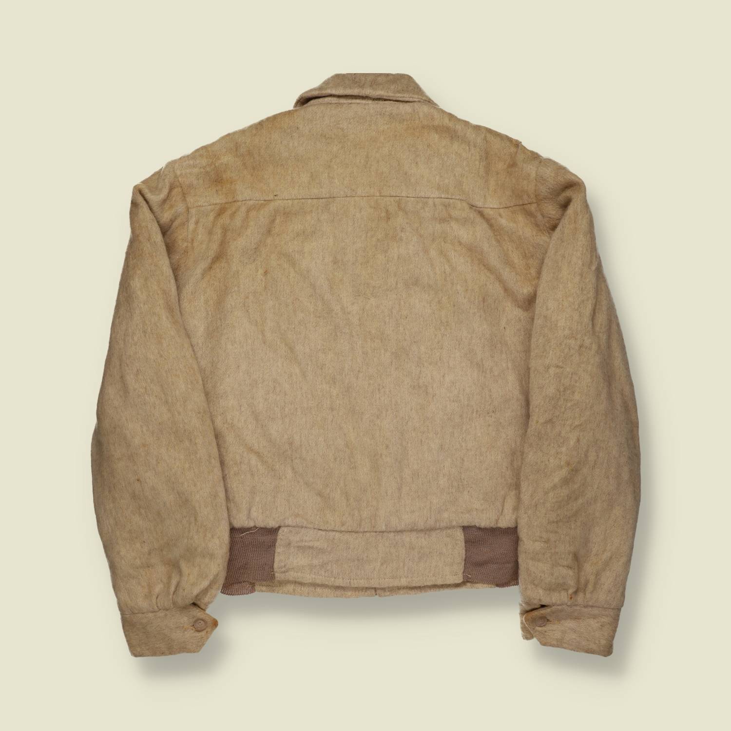 1950s | Fieldmaster | Mohair-Finish Wool Zip Jacket – Oatmeal - XS/S