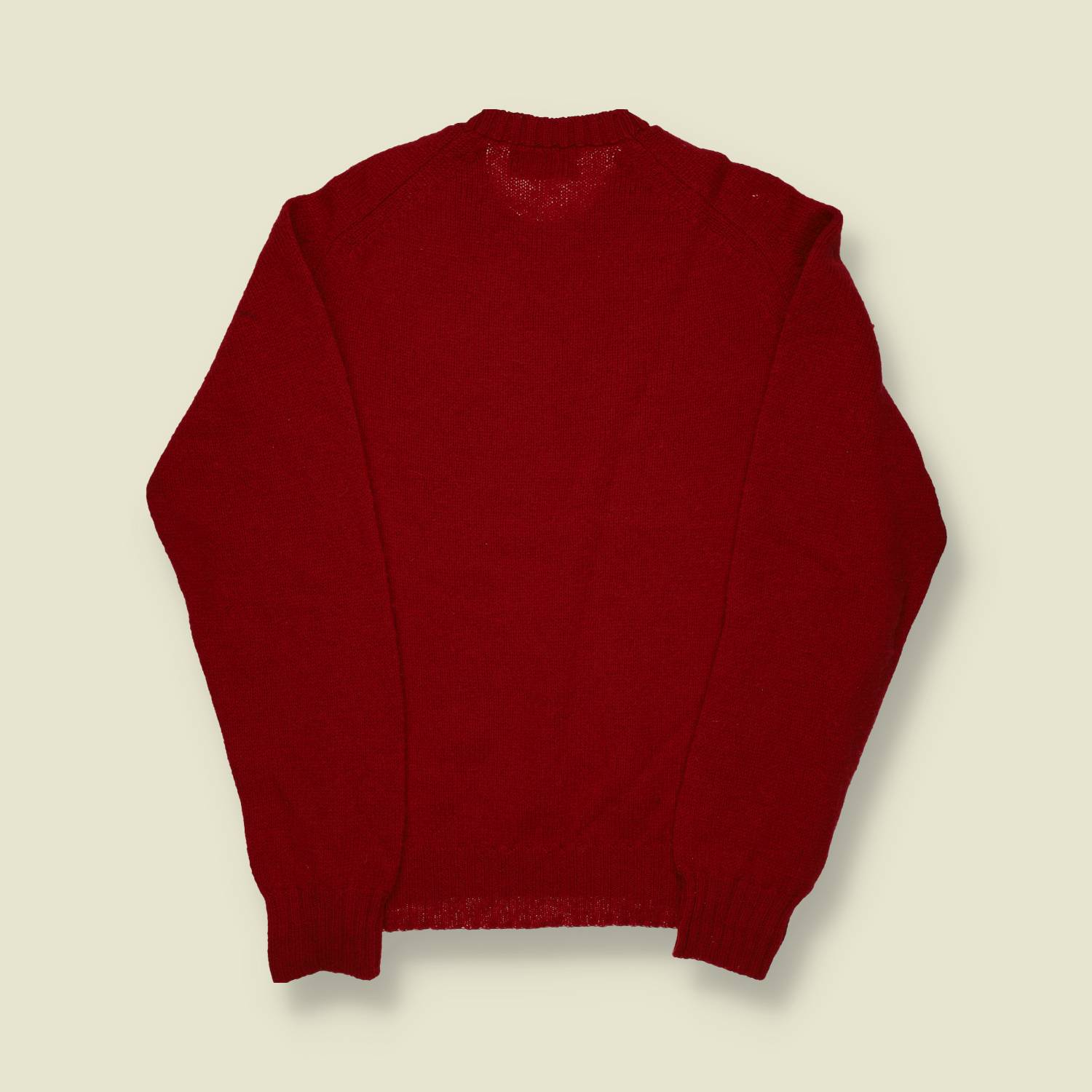 1980s | Woven in Huddersfield | Made in USA Wool | Jumper – Deep Red - M/L