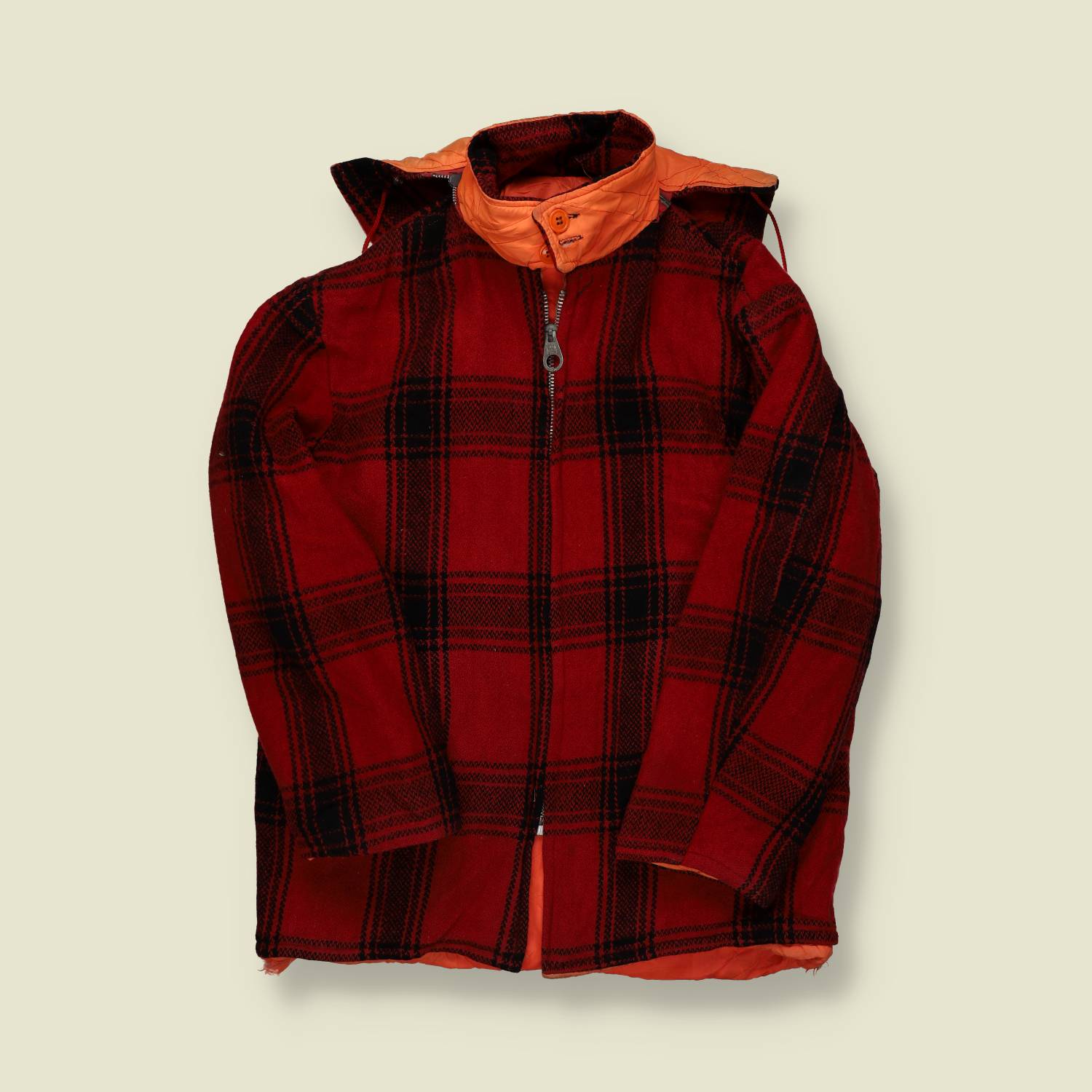 1970s | Wool Hunting Jacket – Red/Black Check - M/L