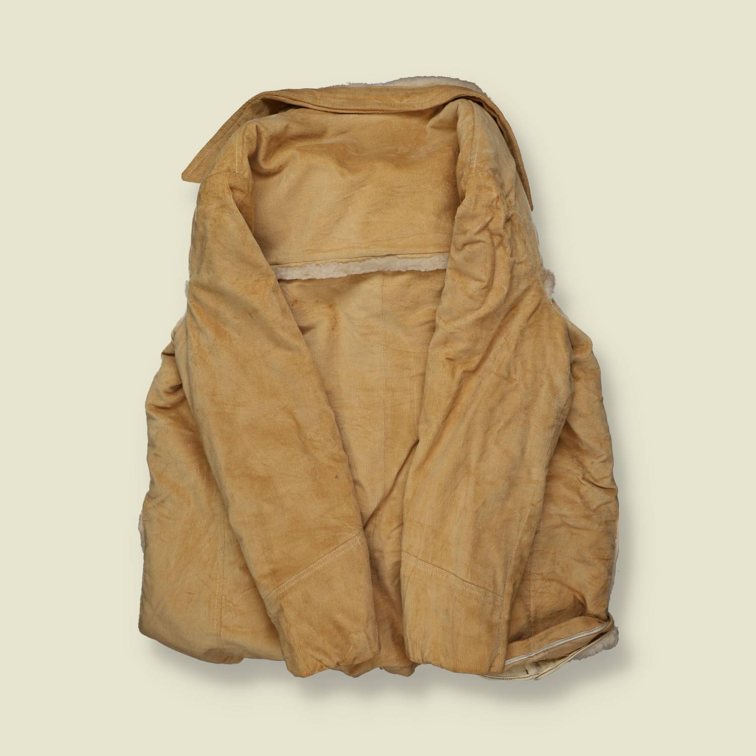 1970s | Campus | Corduroy Sherpa Coat – Cream - XL