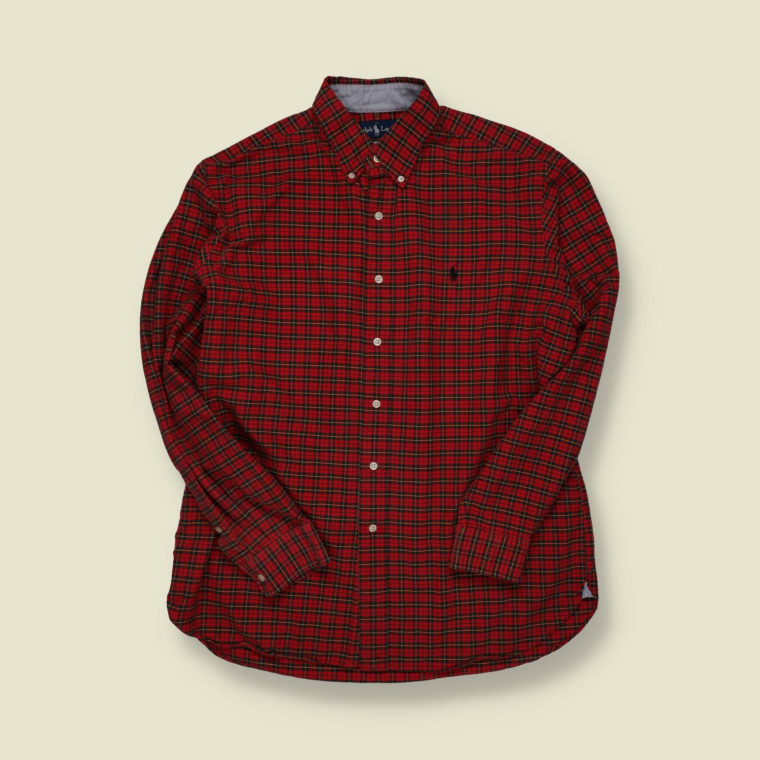1990s–2000s | Ralph Lauren | Tartan Button-Down Shirt – Red/Green - L