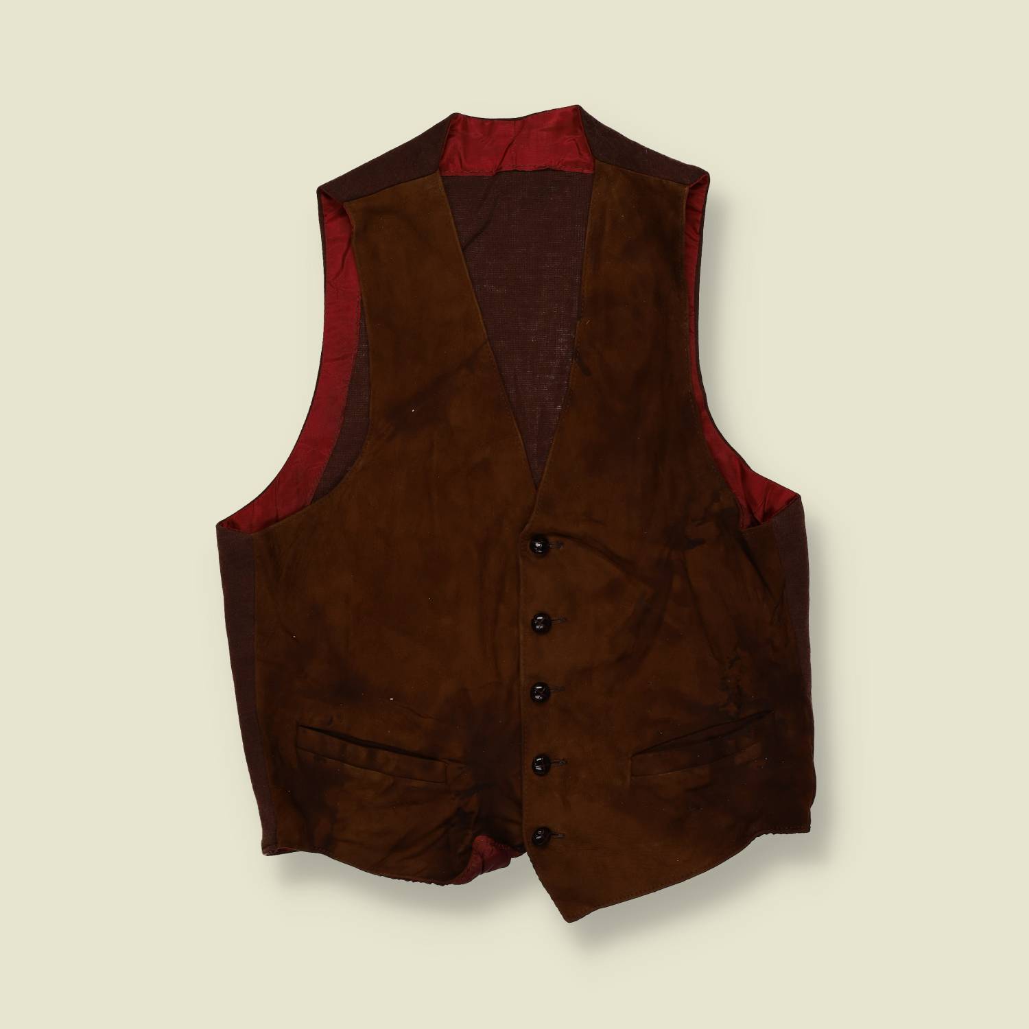 1940s–50s | Suede Waistcoat – Brown - XXS/XS