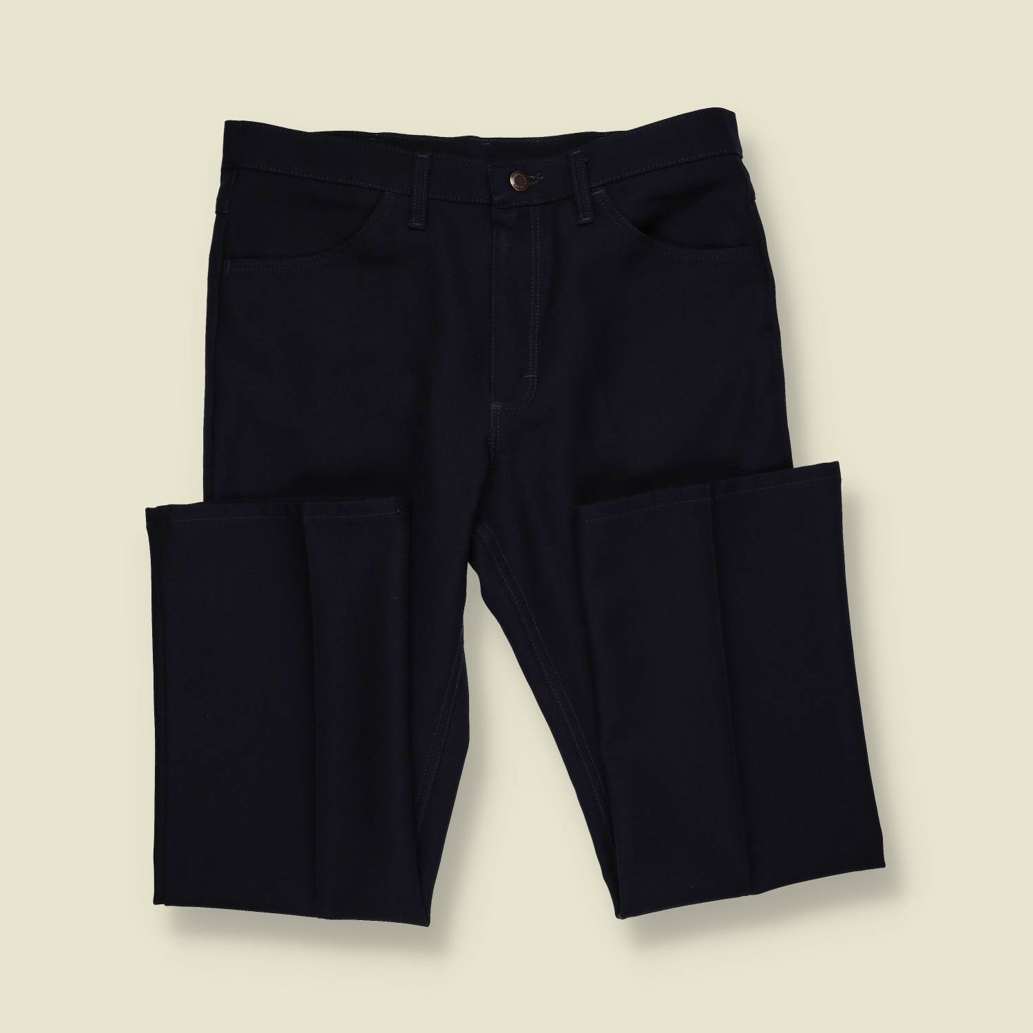1970s | Wrangler | Polyester Trousers | Dark Blue – w32