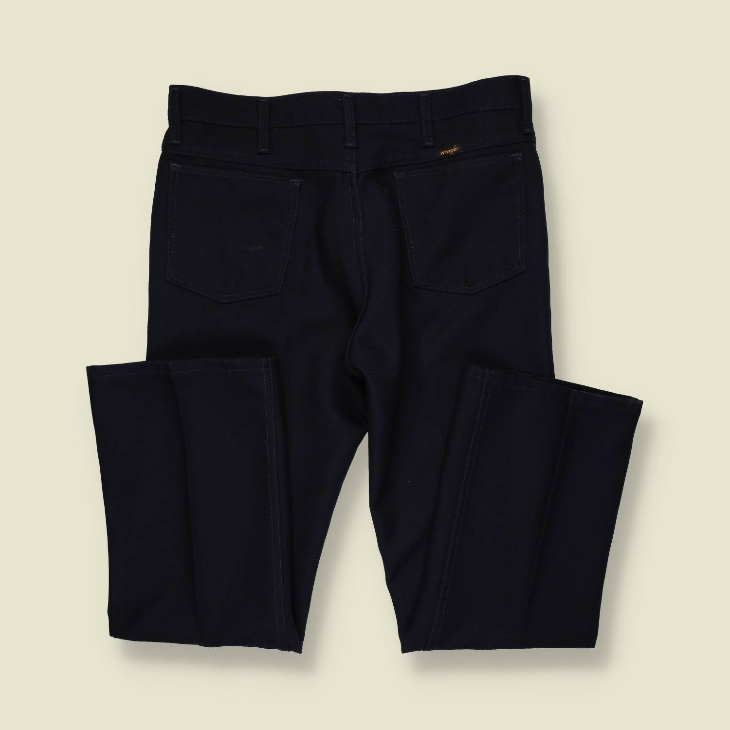 1970s | Wrangler | Polyester Trousers | Dark Blue – w32