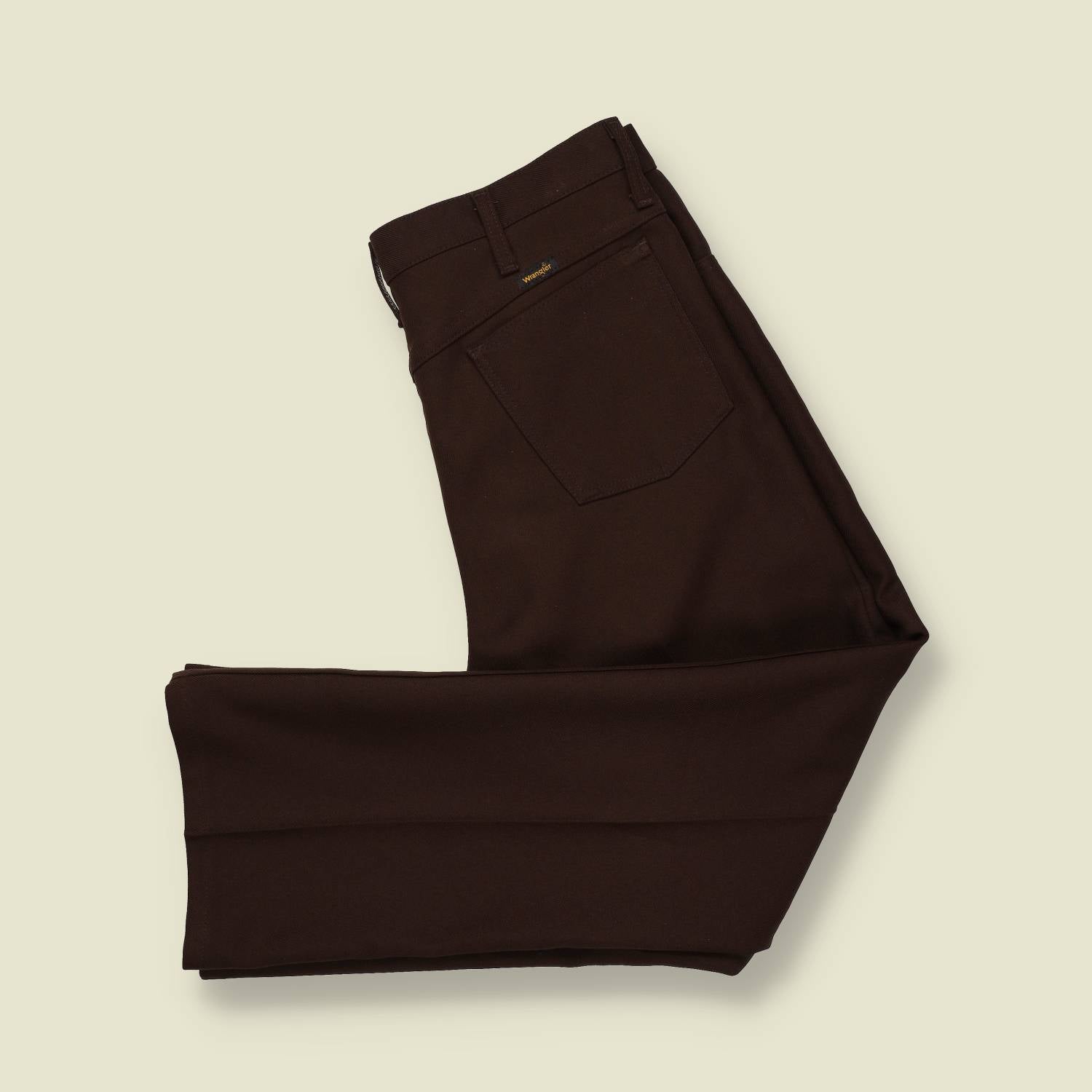 1970s | Wrangler | Polyester Trousers | Dark Brown – w32