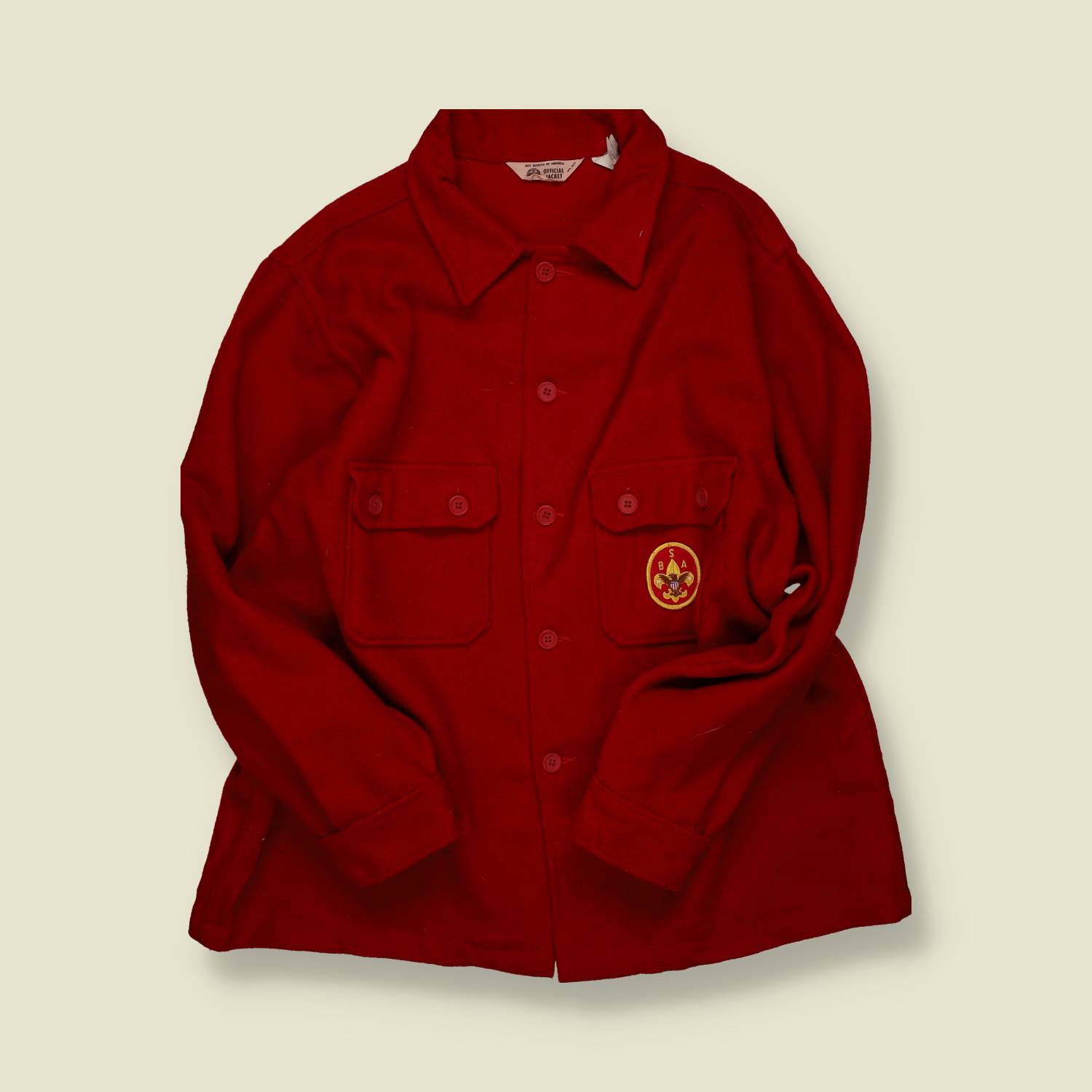1980s–1990s | Boy Scouts of America | Red Wool Shirt - XL