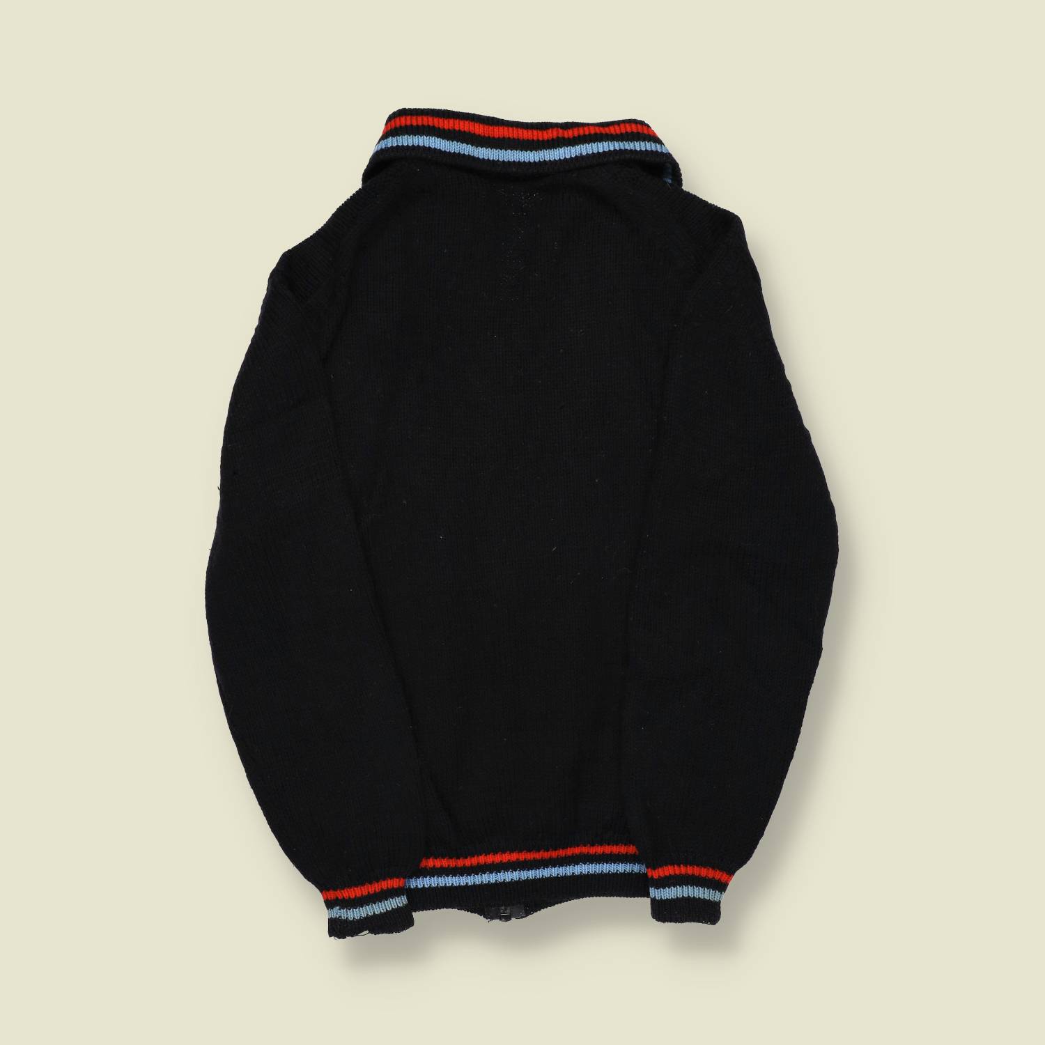 1970s | Unbranded | Wool Zip Cardigan | Black - S/M