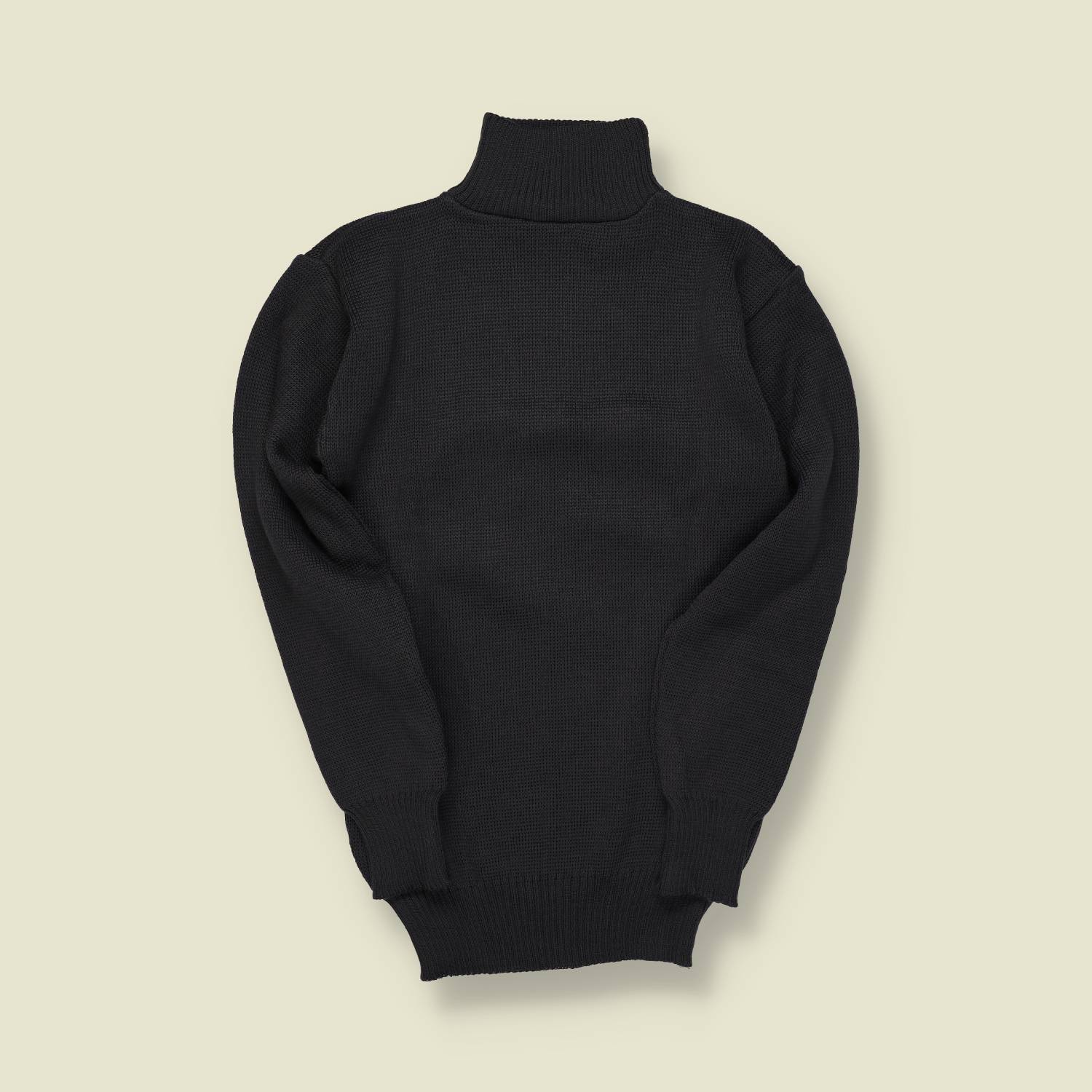 1970s | European Military | Wool Roll Neck Jumper | Black - XS/S