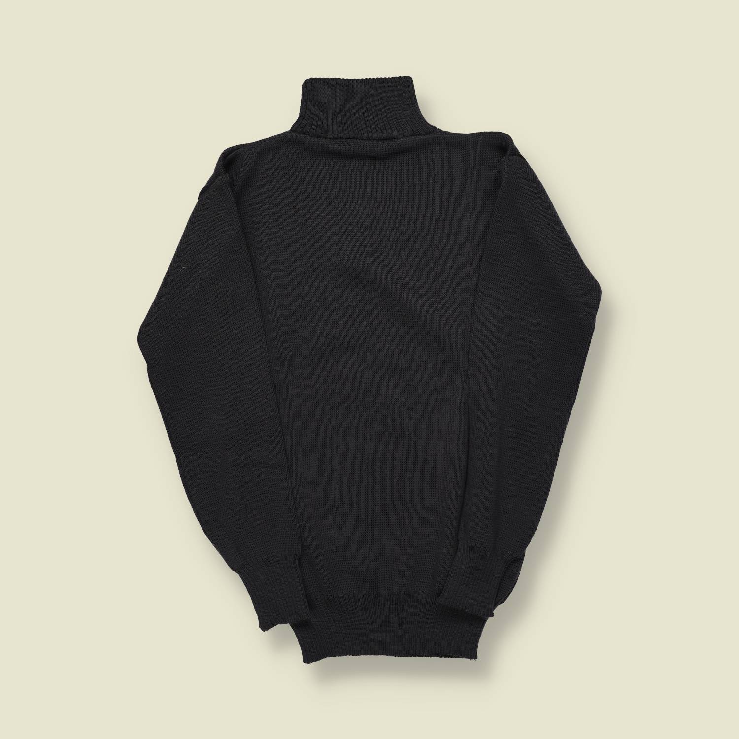 1970s | European Military | Wool Roll Neck Jumper | Black - XS/S