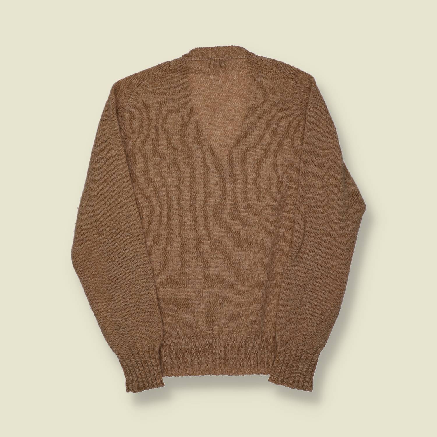 1970s | European | Virgin Wool V-Neck Jumper | Brown - M