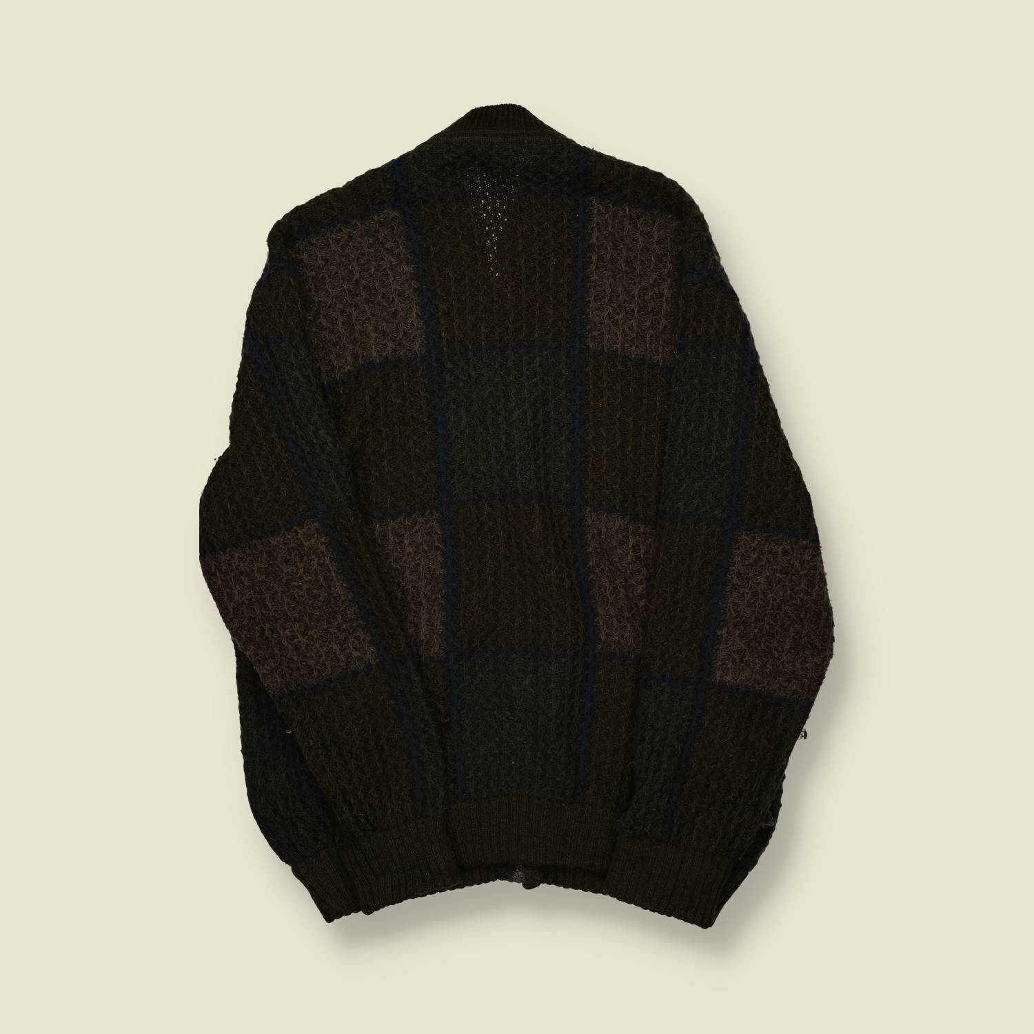 1970s | Hemmond | Made in Italy | Wool Cardigan Jacket | Brown / Blue - M