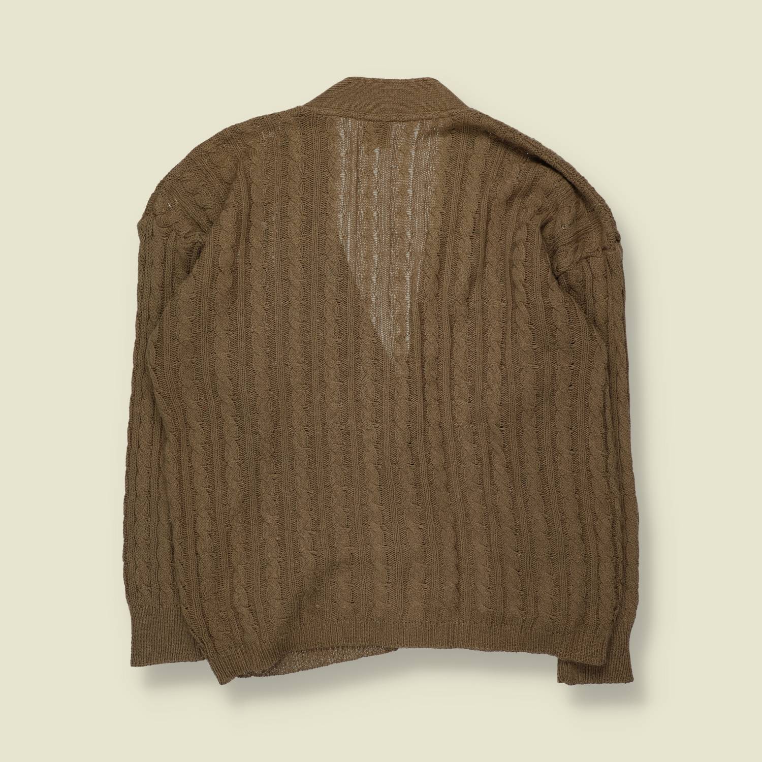 1970s | Cable Knit Cardigan - XXL