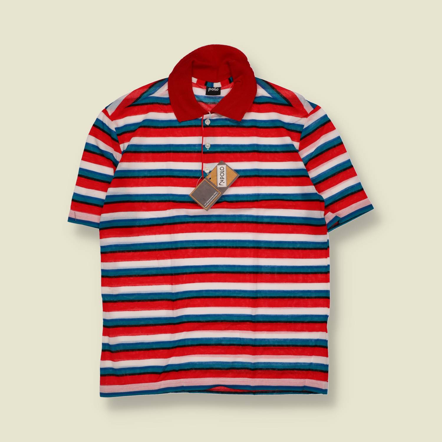 1989 | Deadstock | Polo | Striped Polo Shirt - XS