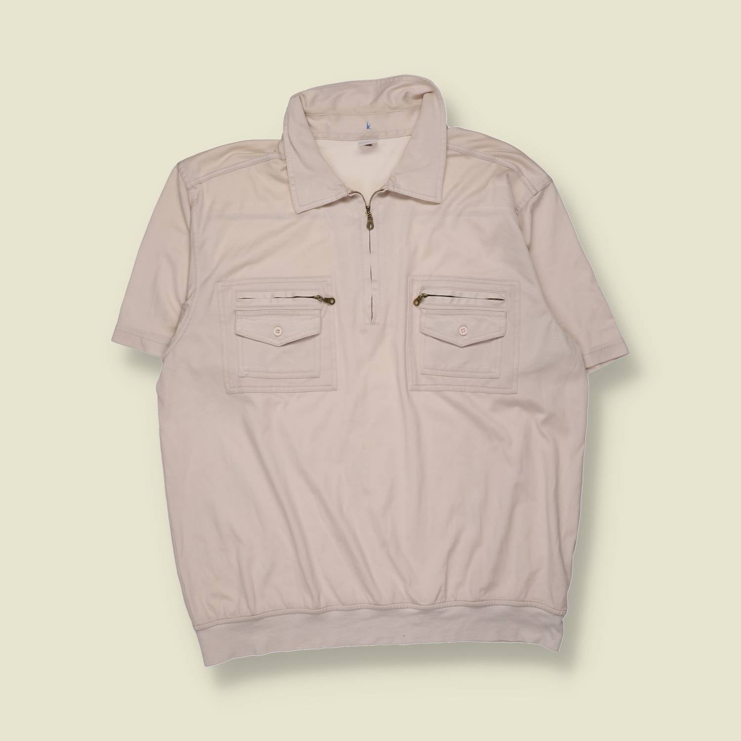 1980s | Walbusch | Zip Neck Polo - XXL