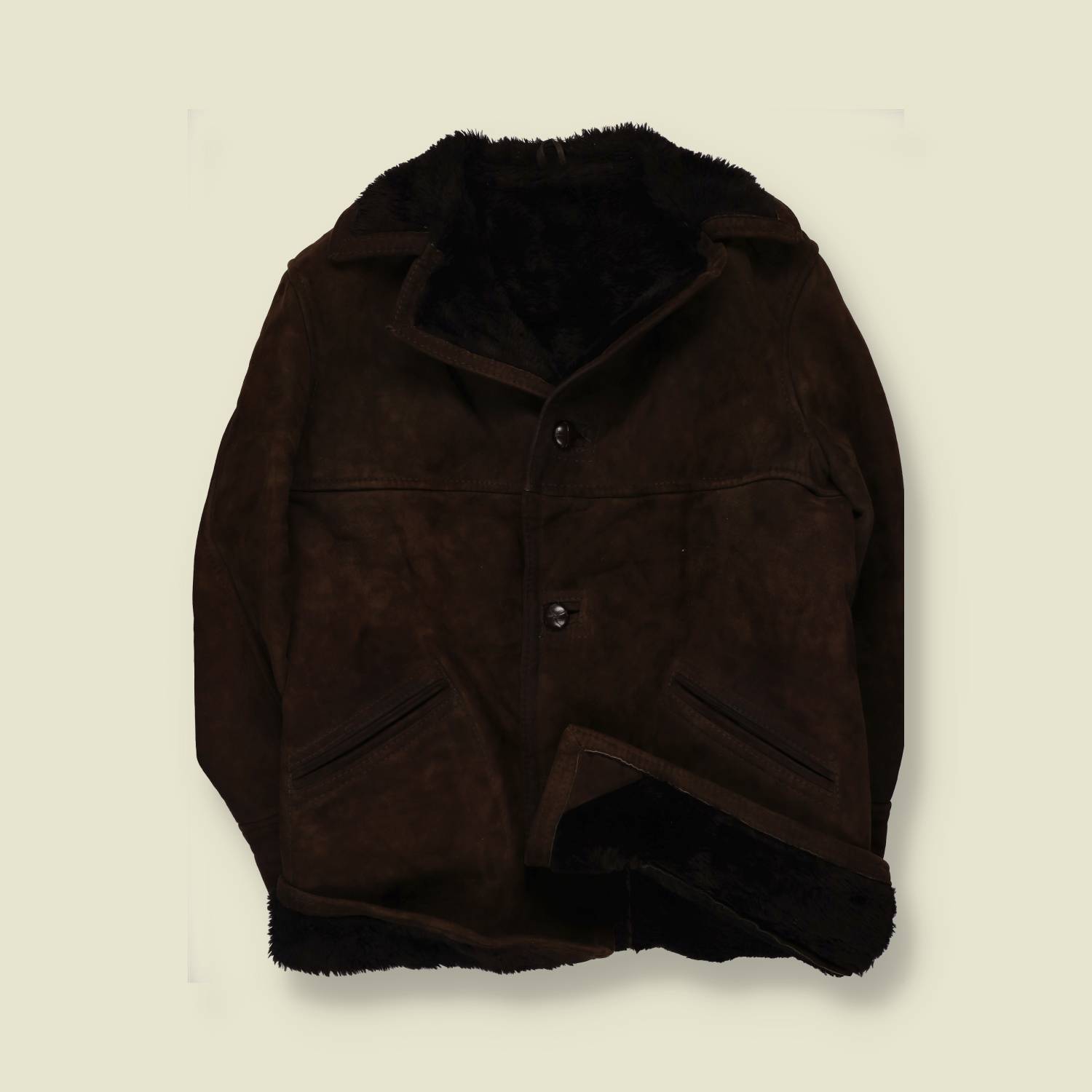 1970s | Greenfield Made In England | Sheepskin Coat | Dark Brown - XL