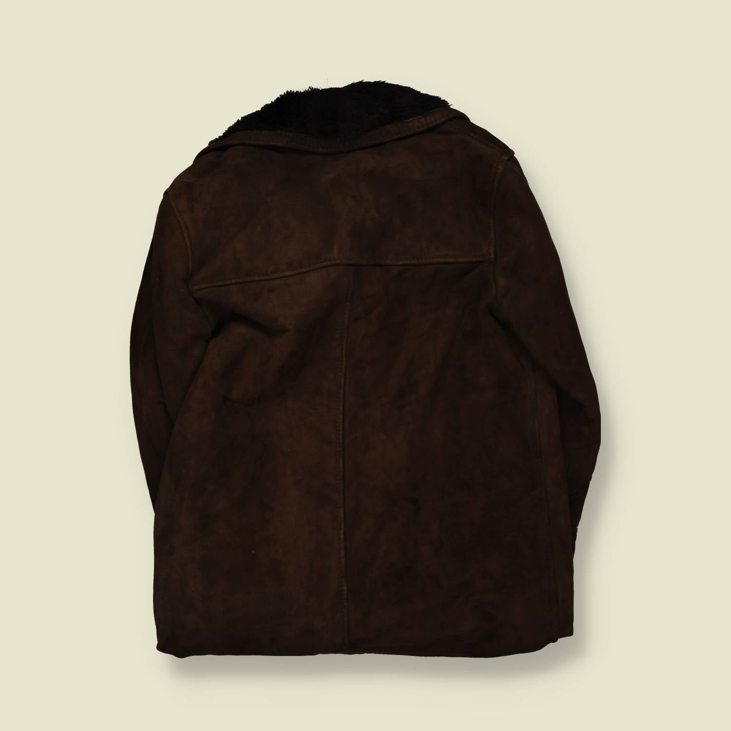 1970s | Greenfield Made In England | Sheepskin Coat | Dark Brown - XL