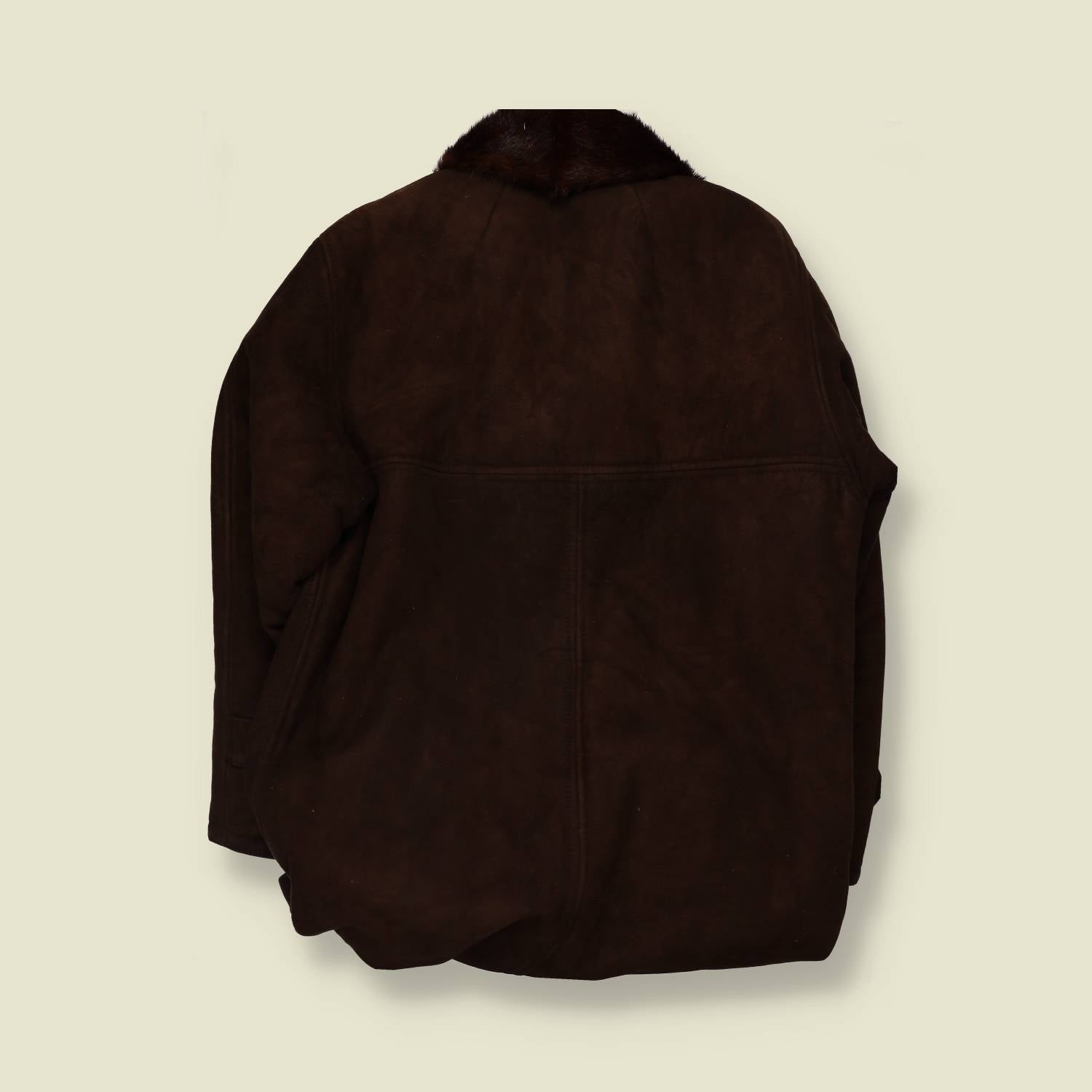 1970s | Sheepskin Coat | Dark Brown - XL