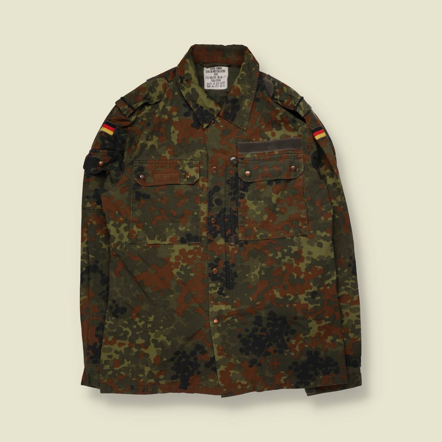 1991 | German Military Field Shirt | Flecktarn Camouflage - M