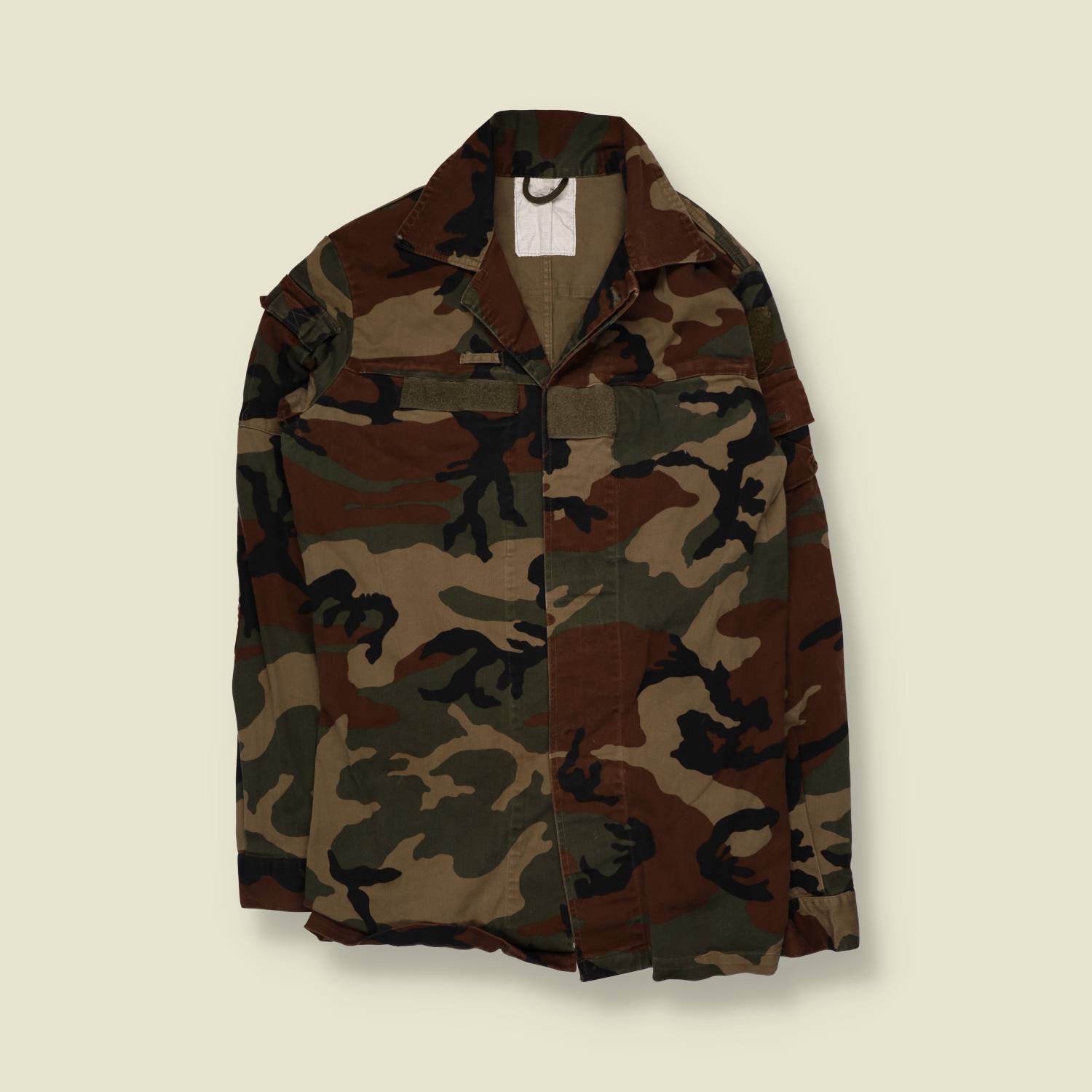 1990s | Italian Military Shirt | Woodland Camouflage - S