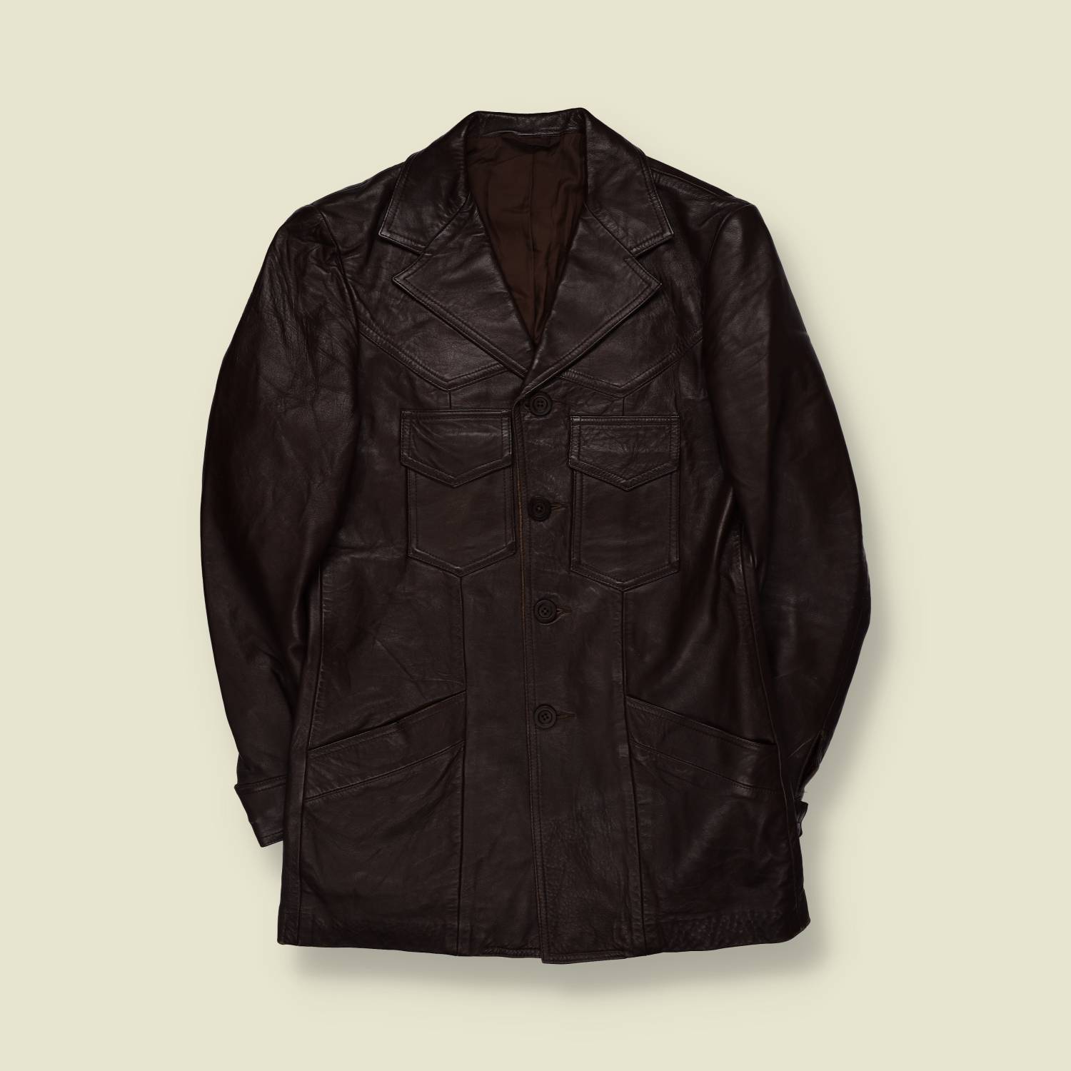 1970s | Western Leather Jacket | Dark Brown - XS