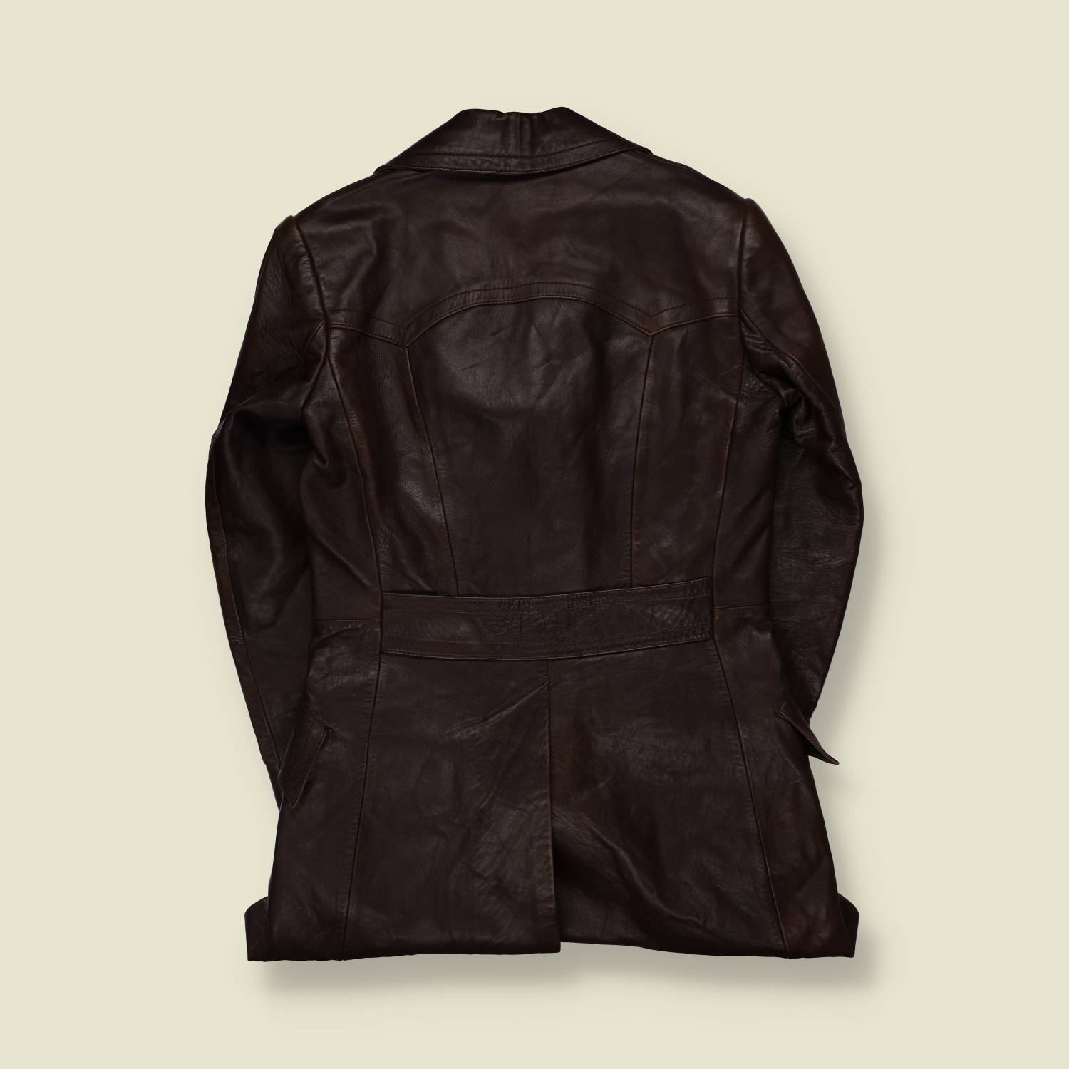 1970s | Leather Blazer | Dark Brown - XS