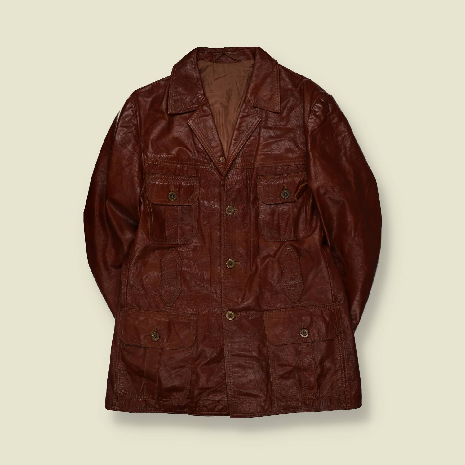 1970s | Leather Jacket | Tan Brown - M