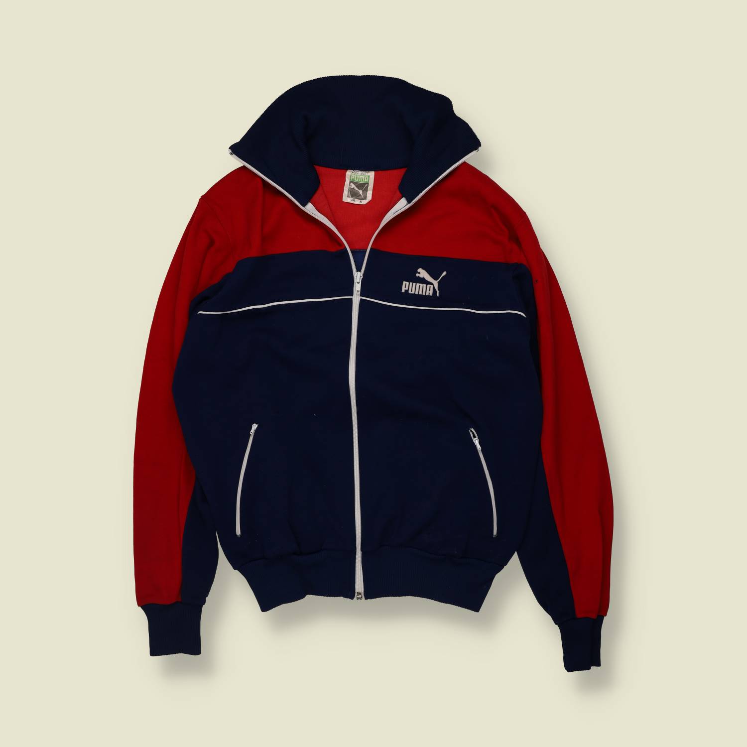 1970s | Puma | Track Jacket | Navy Red - S