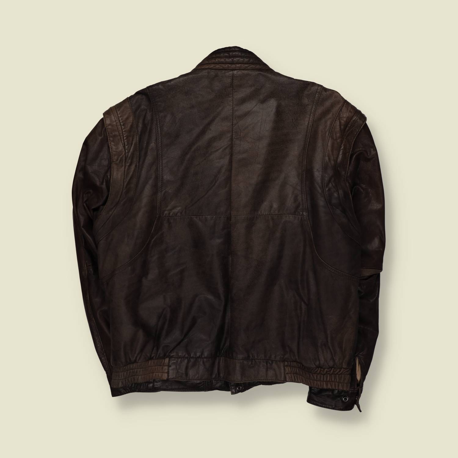 1980s | Trapper Leder | Leather Bomber Jacket | Brown - L