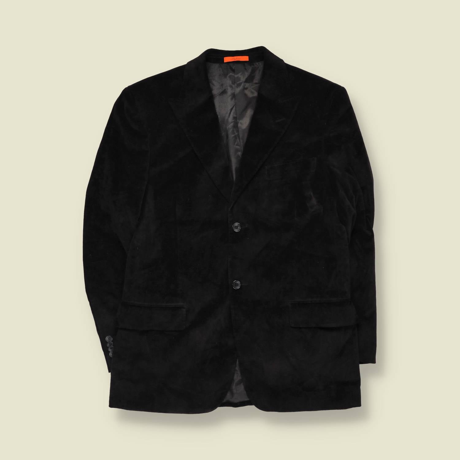 1990s | Meteo | Velvet Blazer | Black - S