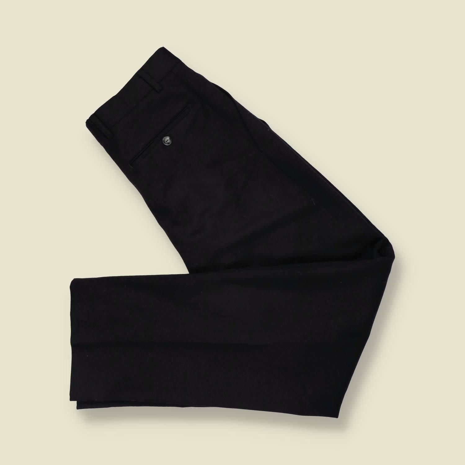 1970s-1980s | Pleated Trousers | Black - Made in Italy - w32
