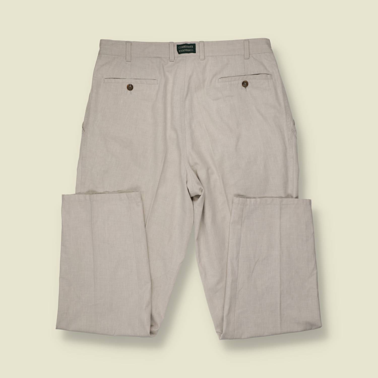 1980s | Pleated Trousers | Stone White - w36