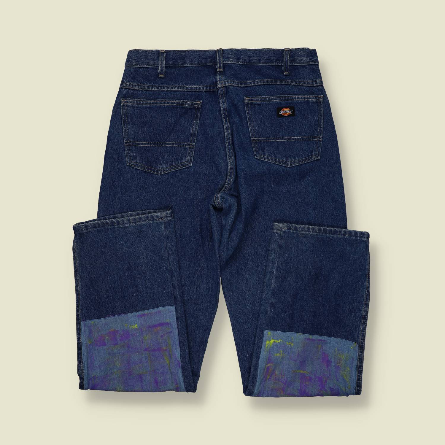1990s Paint Splattered Double Knee Jeans - 32"