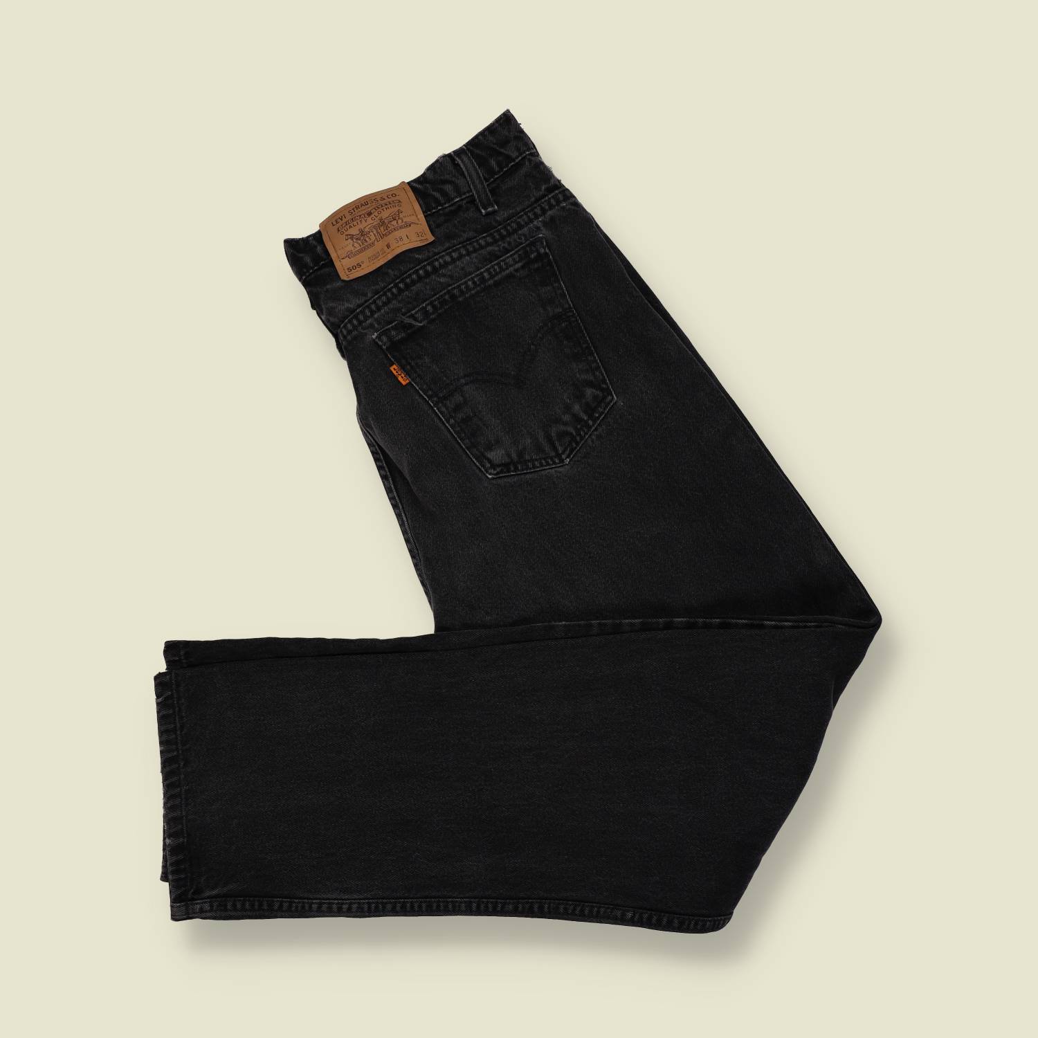 1980s–1990s | Levi’s 505 | Orange Tab | Made in Mexico of USA Components | Black Denim – w34