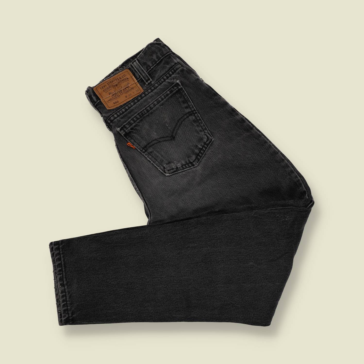 1980s–1990s | Levi’s 550 | Made in USA | Black Denim Jeans – w30
