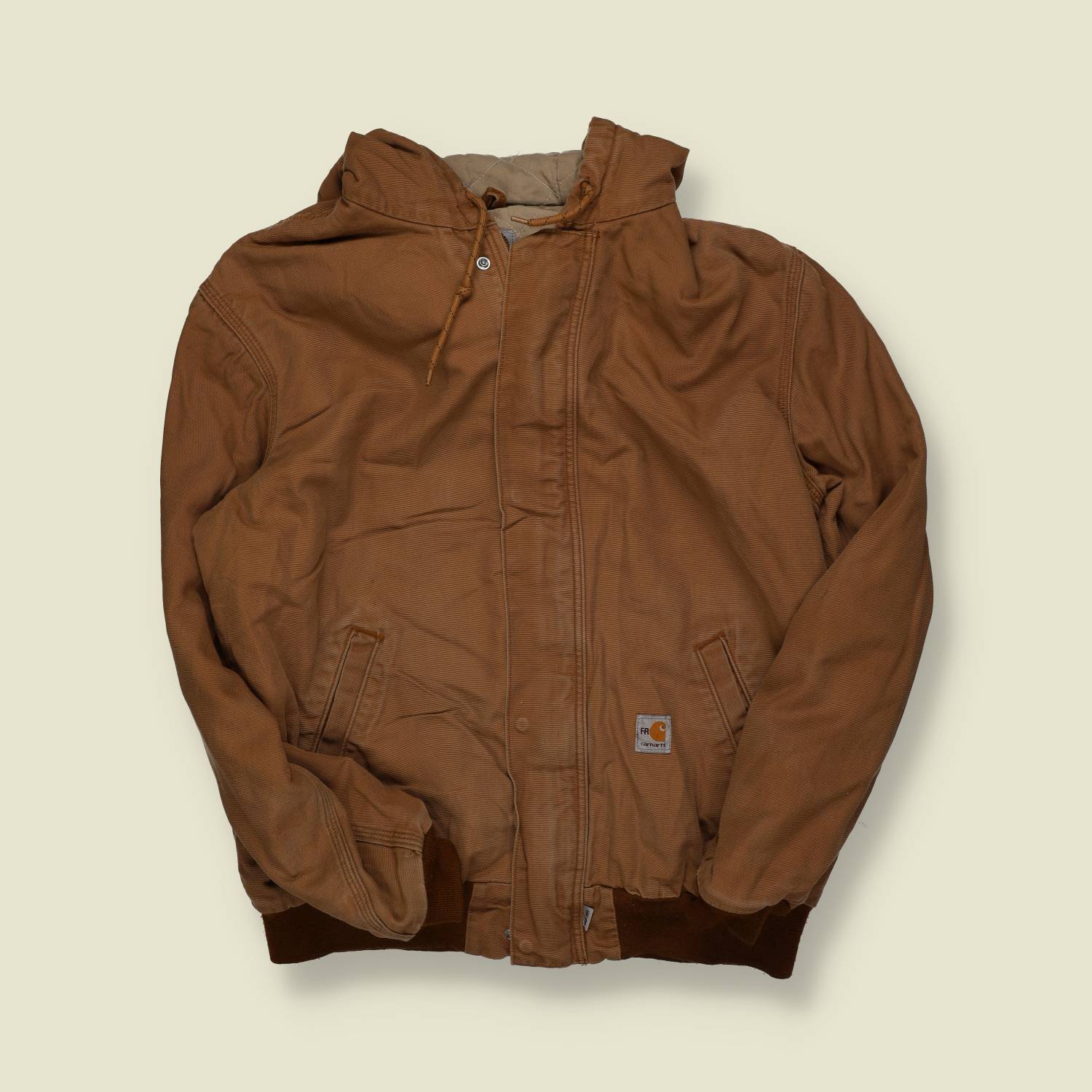 1990s | Carhartt | FR Hooded Duck Jacket | Brown - L