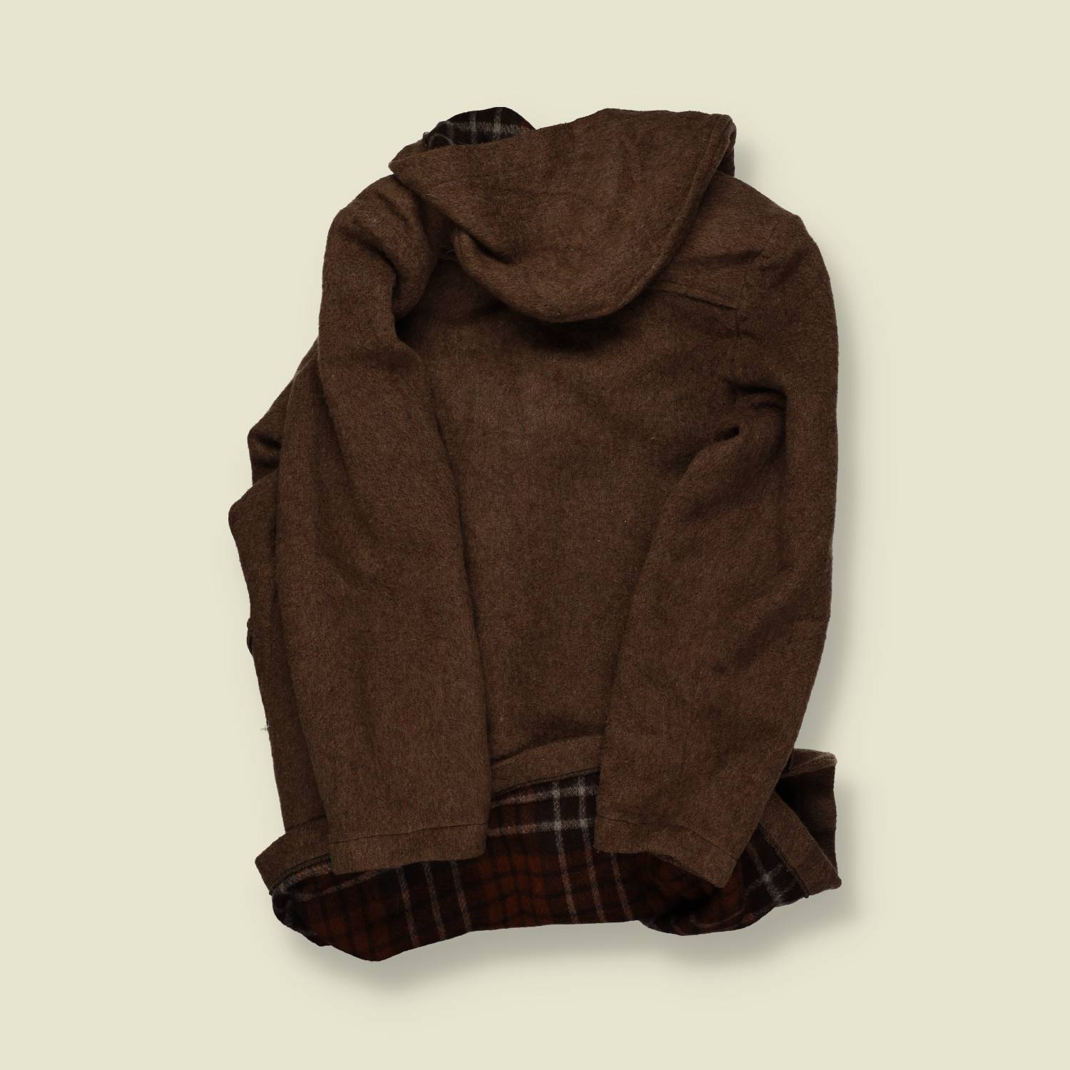 1970s | Made in Britain | Wool Duffle Coat | Brown - S