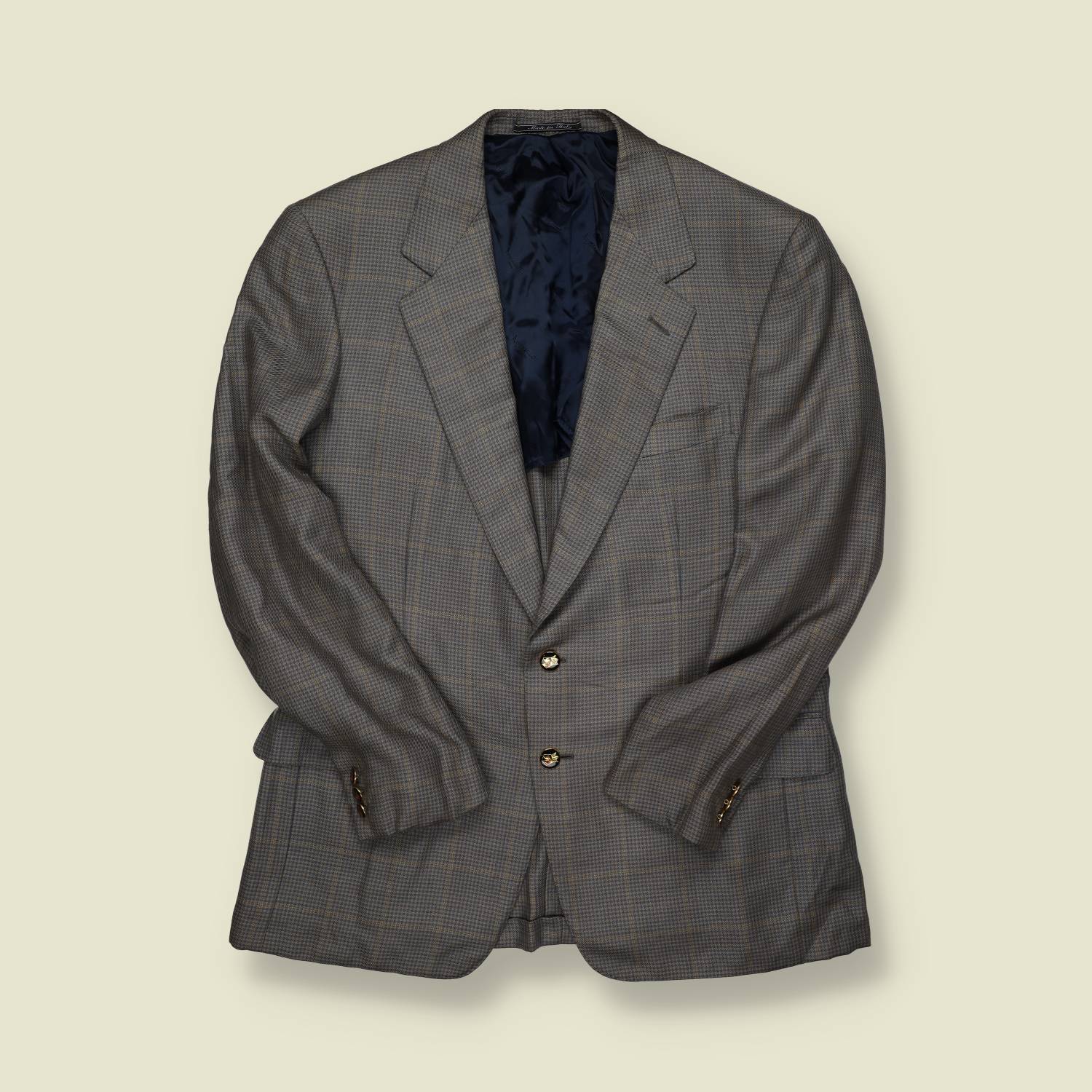 1980s | Aquascutum | Made in Italy | Checked Wool Blazer – M/L