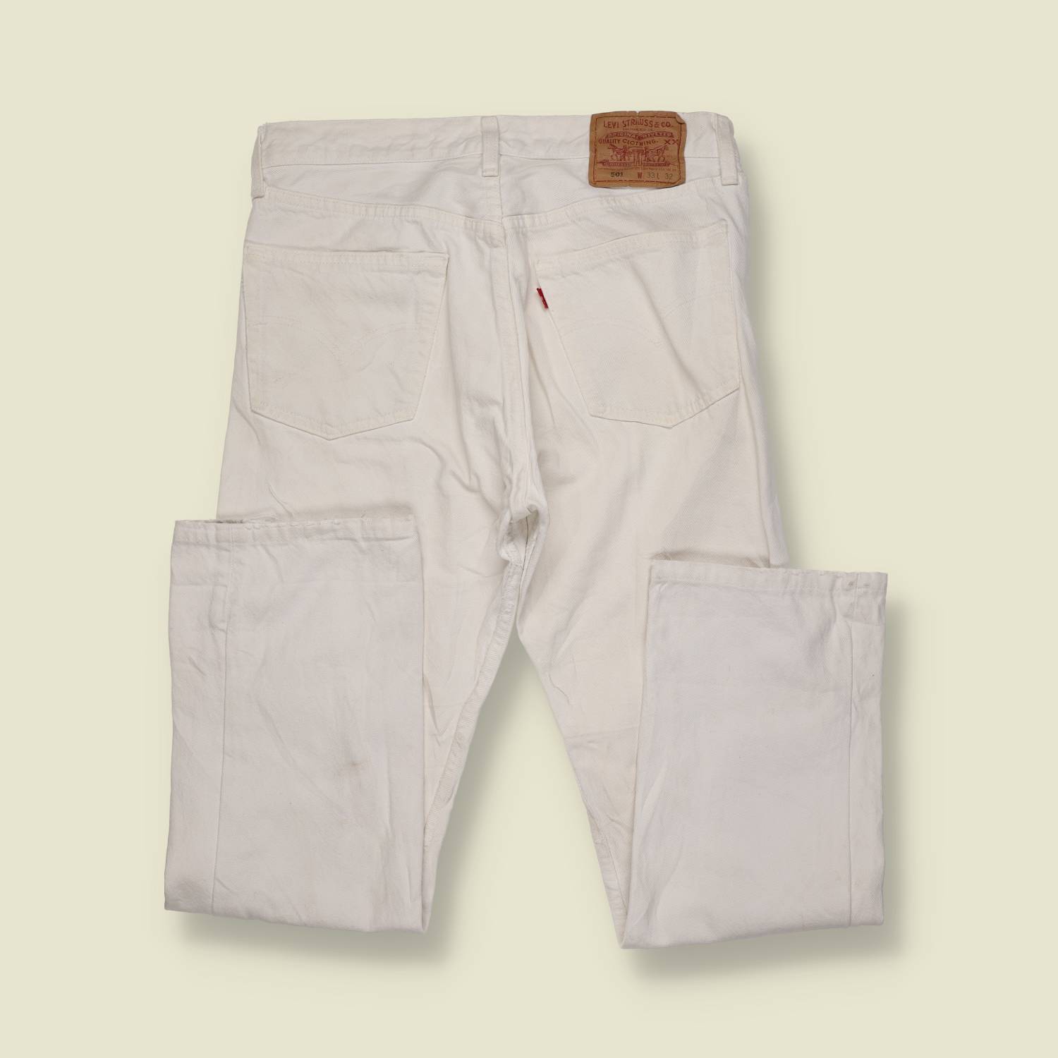 1980s–1990s | Levi’s | 501 Jeans | White Denim | Made in USA – w30