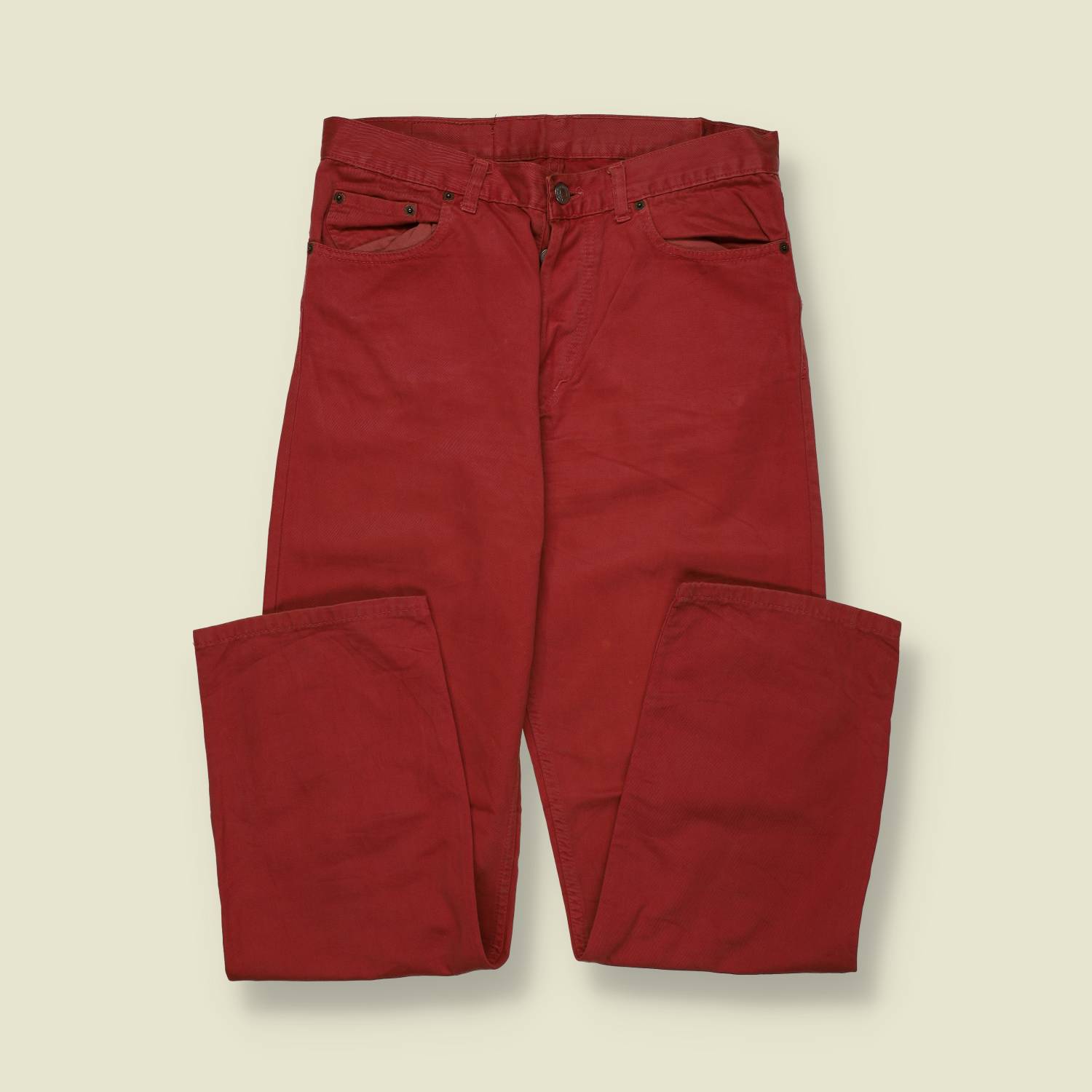 1980s–1990s | Levi’s | 501 Jeans | Red Denim | Made in USA – w30