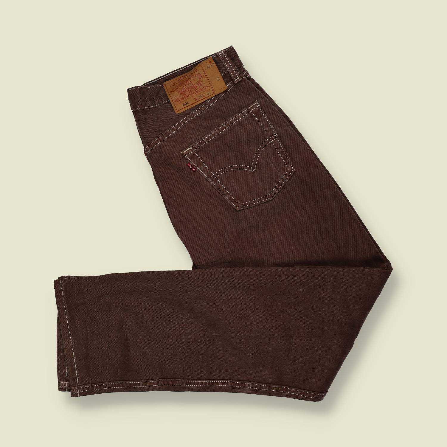 1980s–1990s | Levi’s | 501 Jeans | Brown Denim | Made in USA – w34