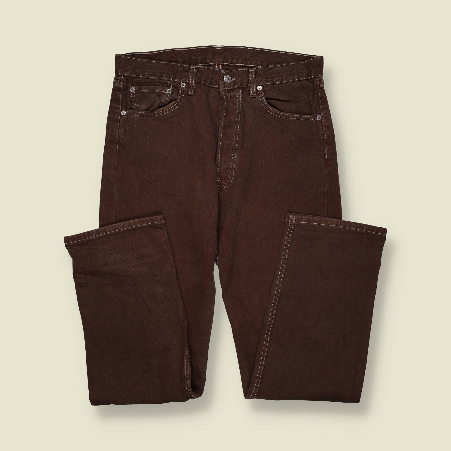 1980s–1990s | Levi’s | 501 Jeans | Brown Denim | Made in USA – w34