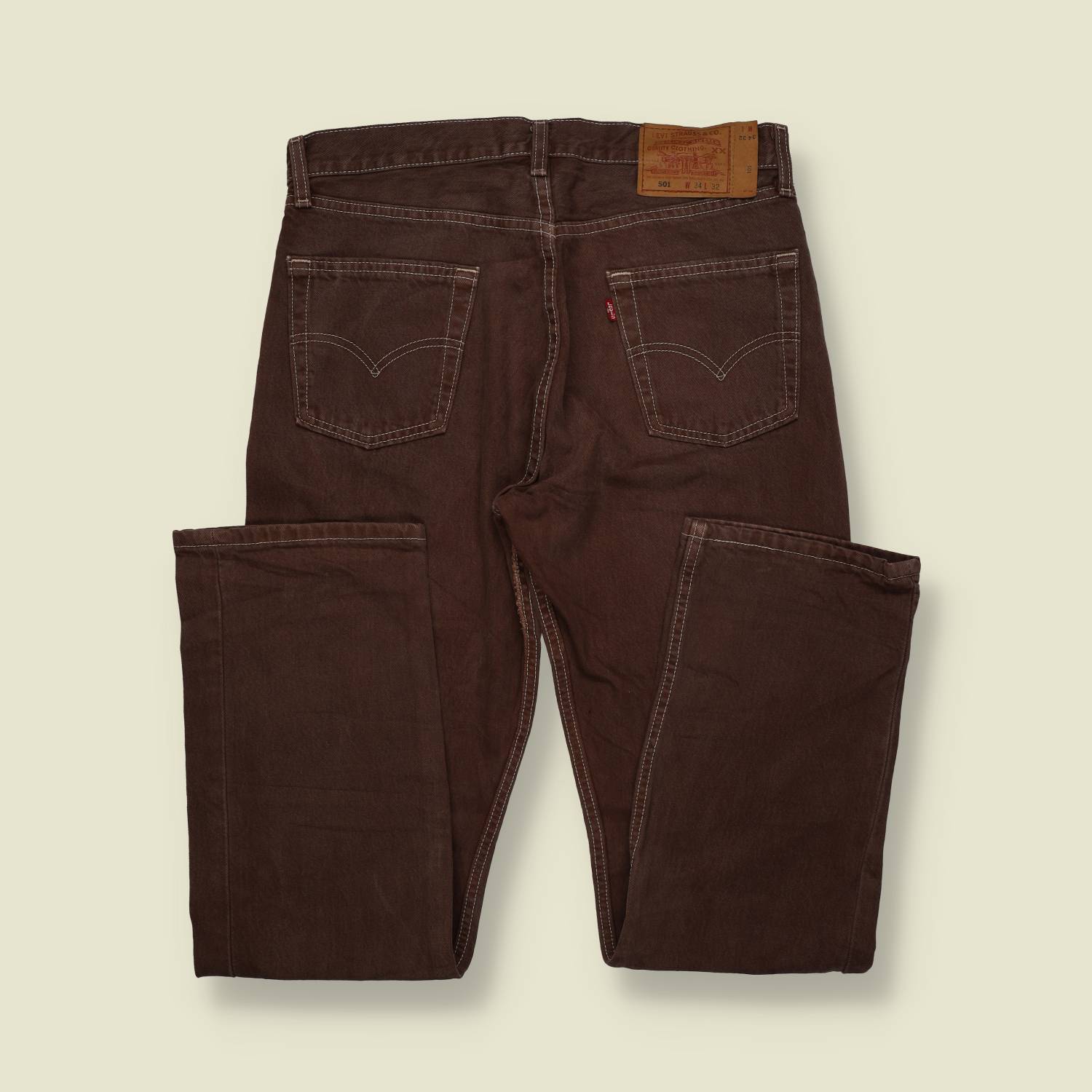 1980s–1990s | Levi’s | 501 Jeans | Brown Denim | Made in USA – w34