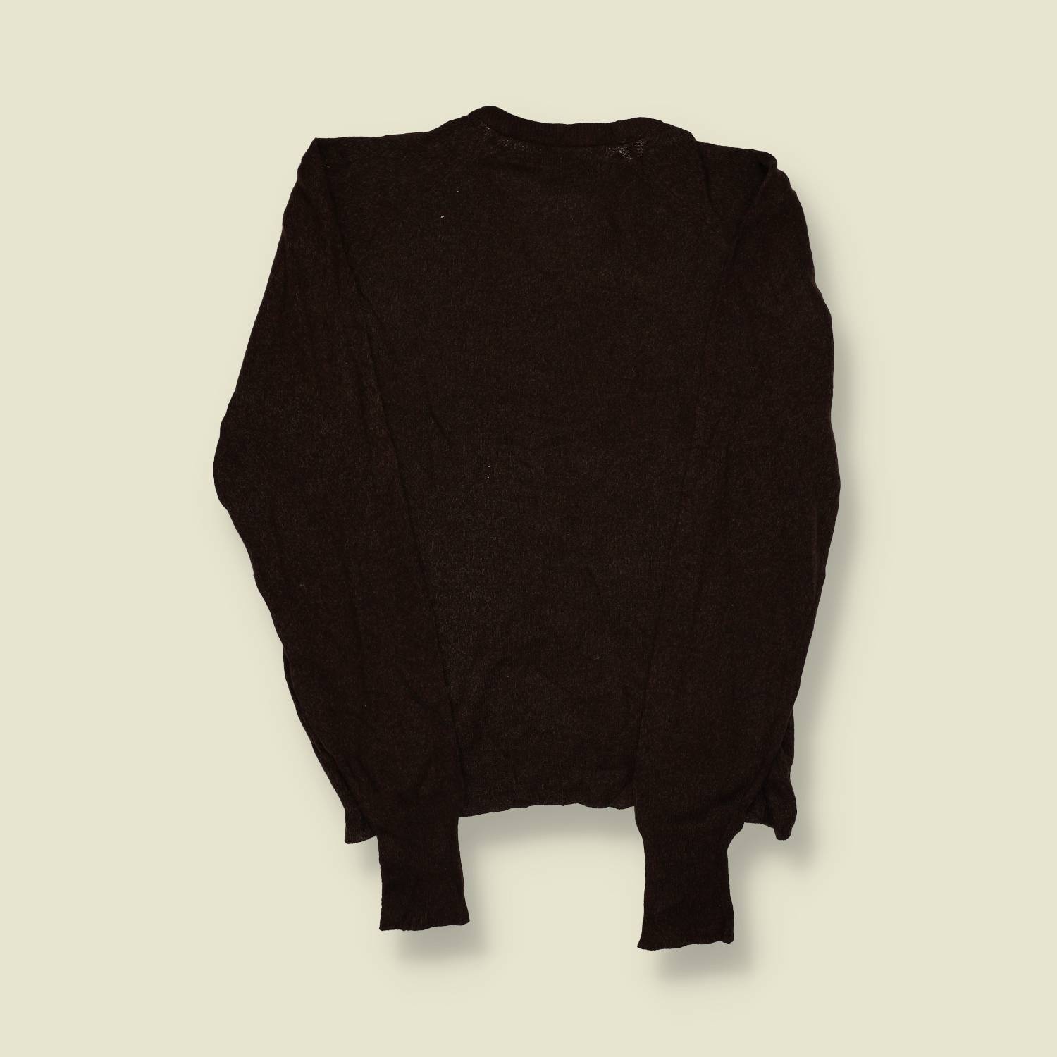 1980s | Pendleton Country Traditionals | Lambswool V-Neck Jumper | Dark Brown – L/XL