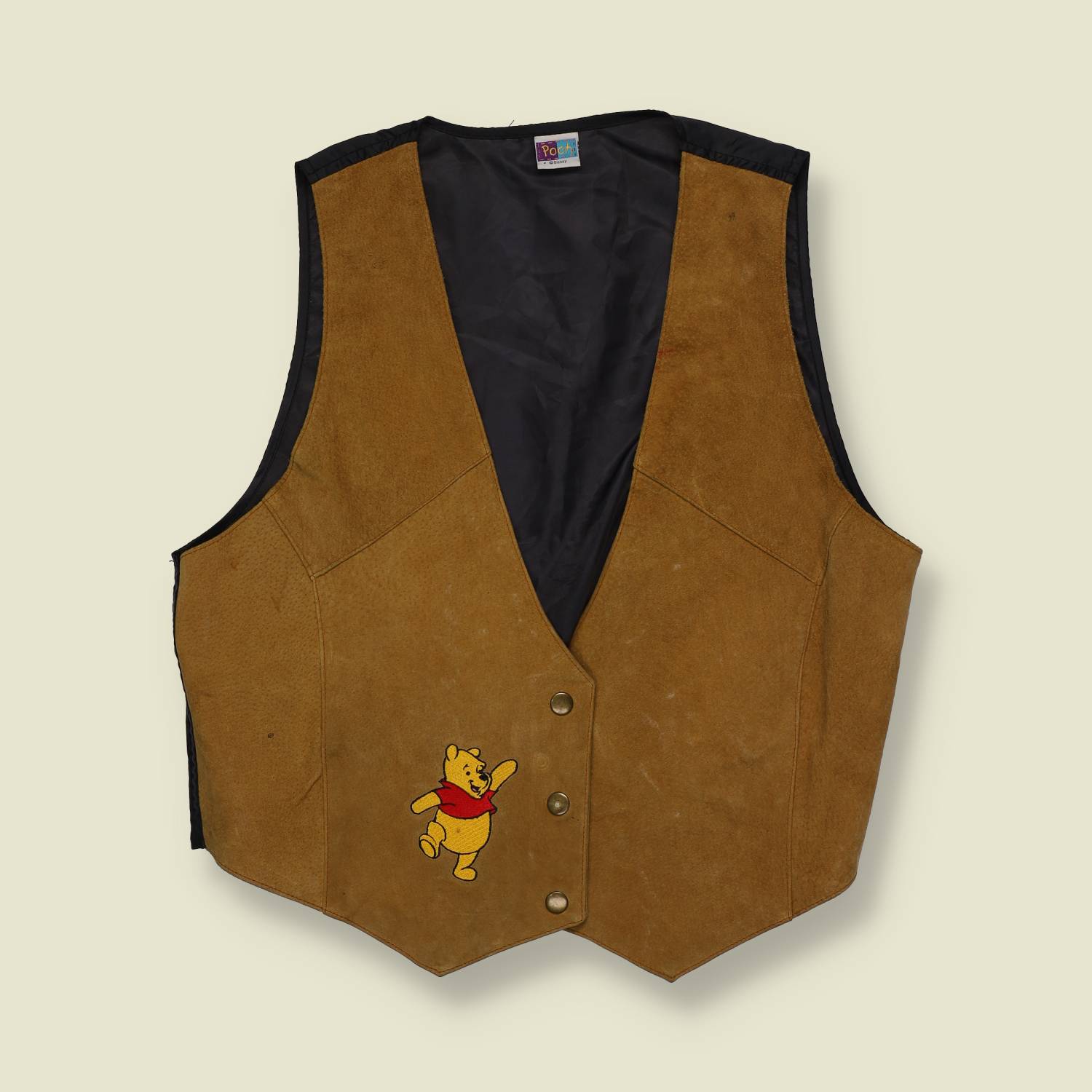 1990s | Pooh | Leather Waistcoat | Tan - 10