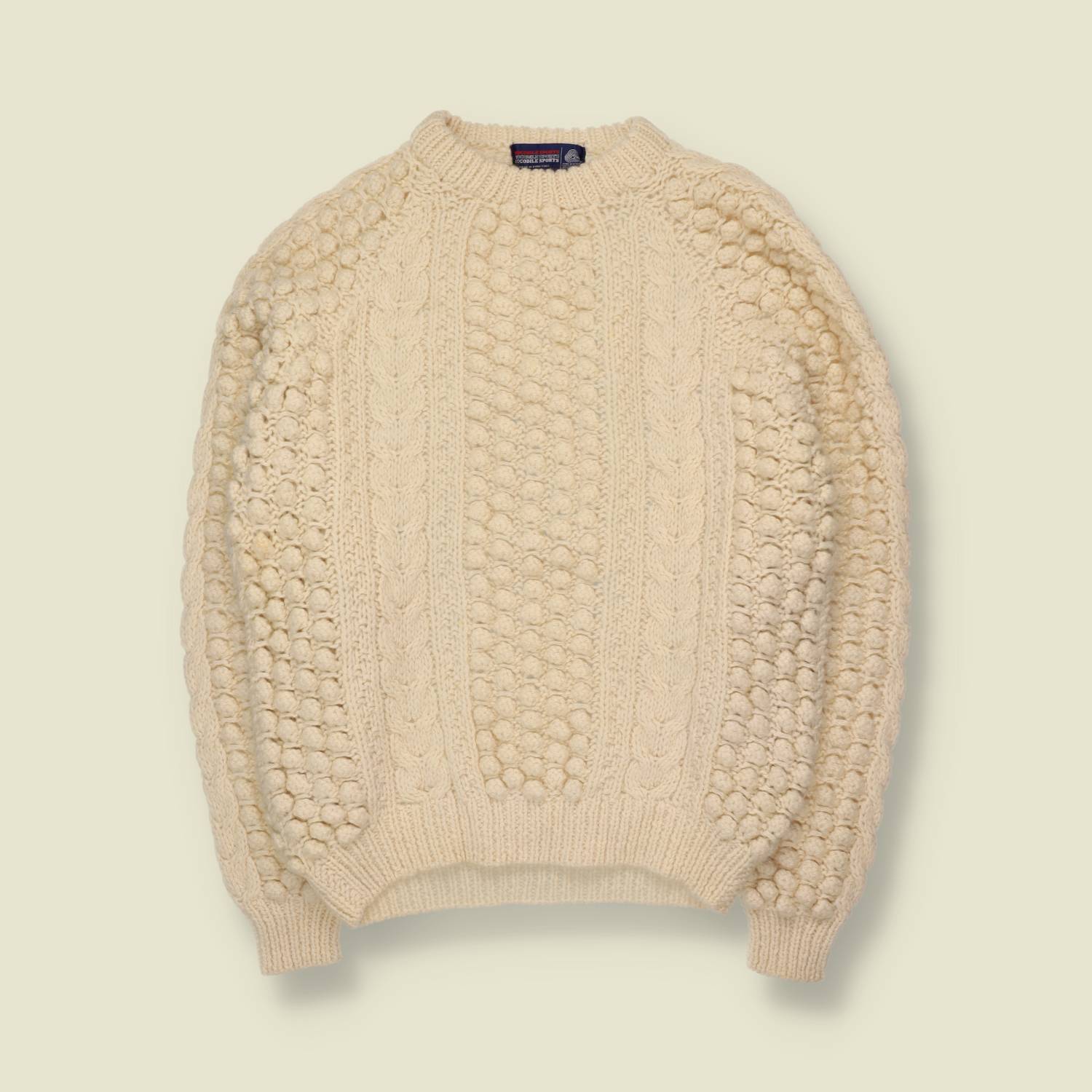 1980s–1990s | Wool Hand Knit Jumper | Cream - 14
