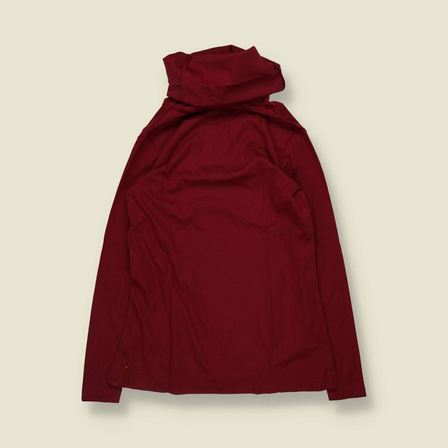 1970s | Polyester Roll Neck Top | Red - 6