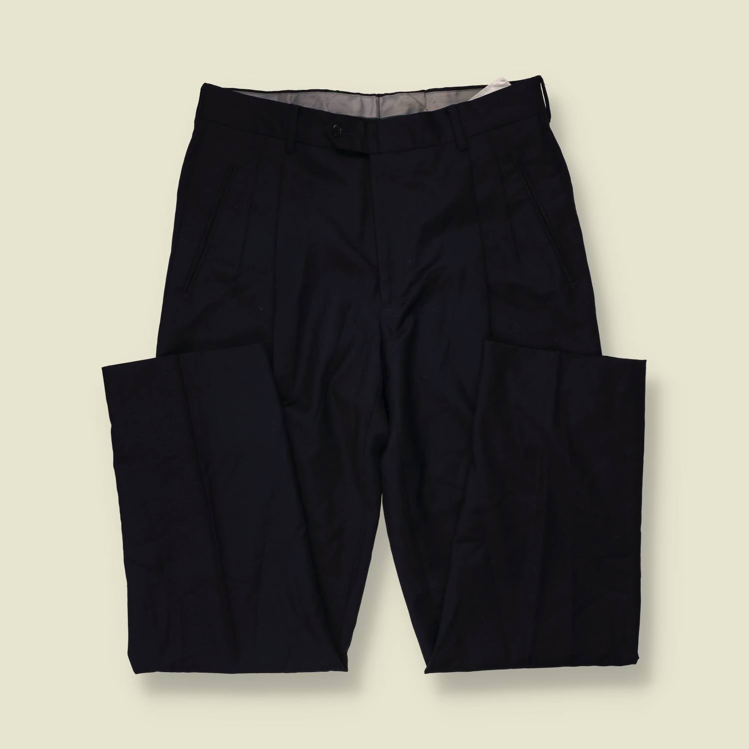 1980s | David & David | Wool Pleated Trousers - w34