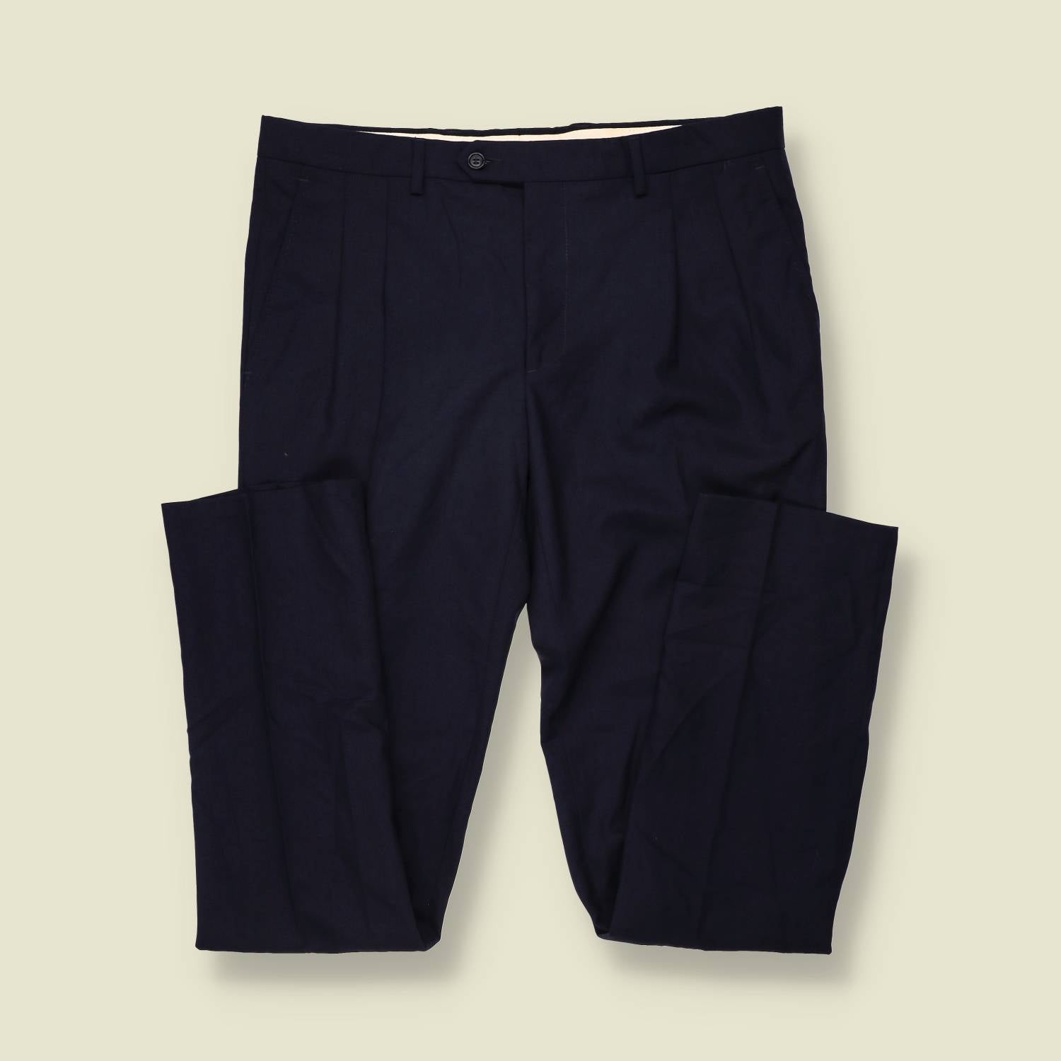 1980s | Formit | Pleated Trousers | Navy - w34