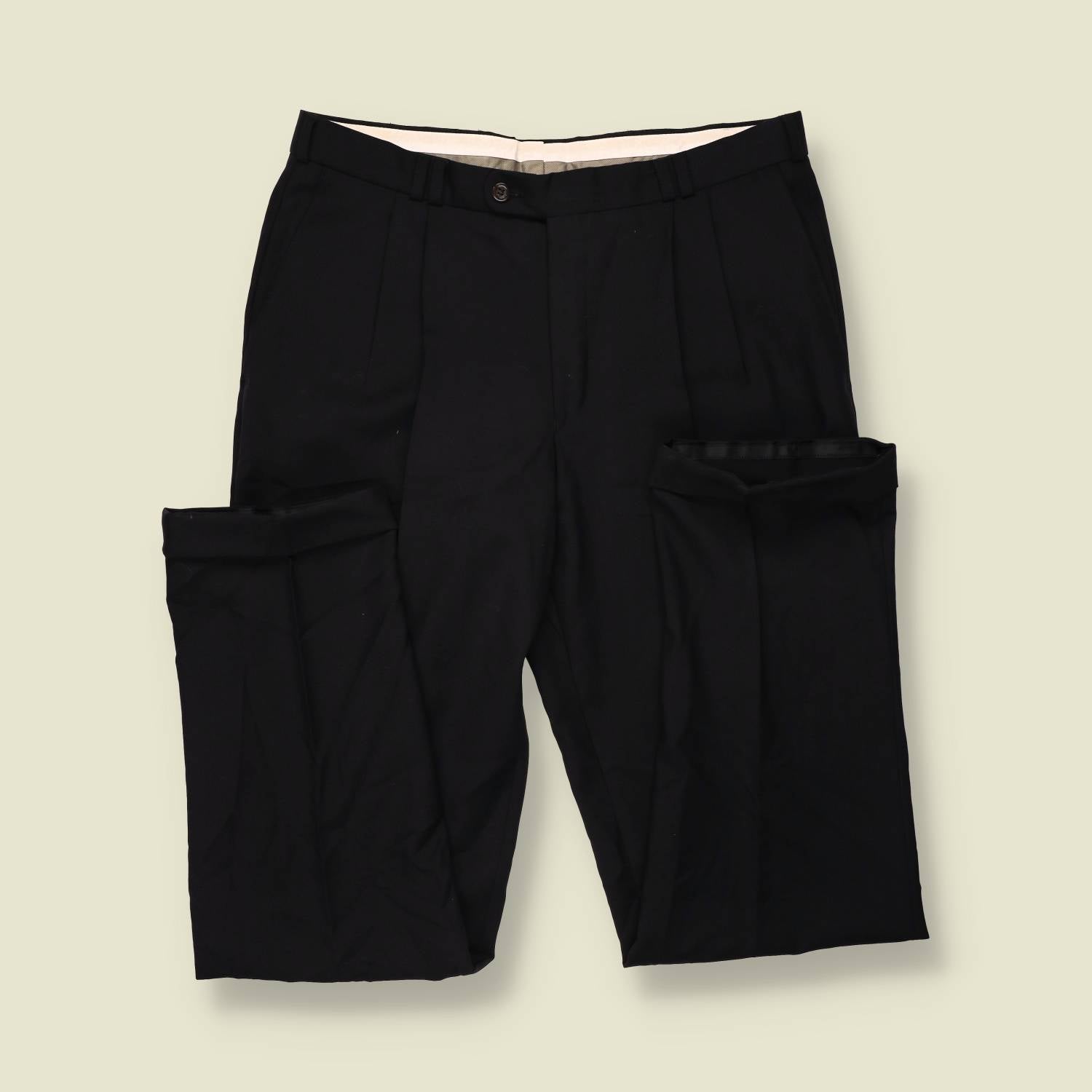 1980s | Gilberto | Pleated Trousers | Black - w36