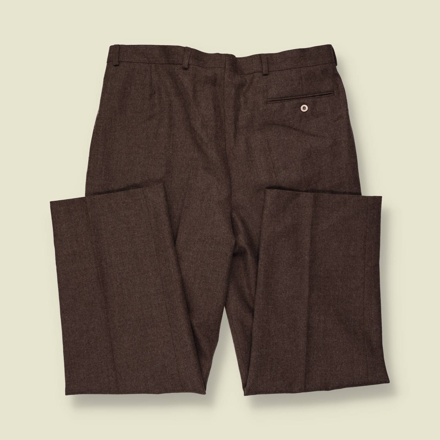 1980s | Camero | Wool Pleated Trousers | Brown - w34
